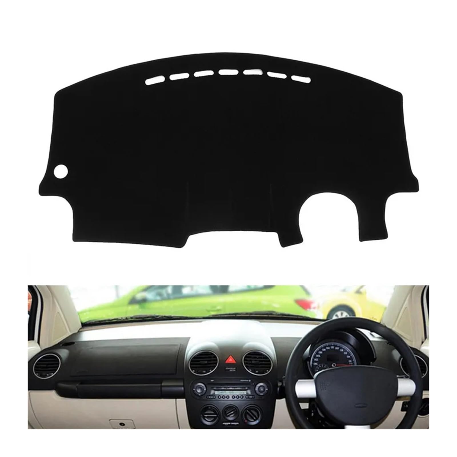 Auto Dashboard Matte Cover Für VW Für Käfer 1998 1999 2000-2007 2008 2009 2010 Dash Matte Dashboard Abdeckung Dashmat Pad Teppich(Rot,RHD) von ESSUE