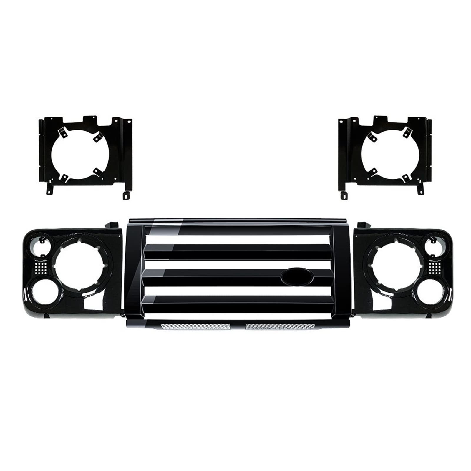 Auto Frontgrill Front Kühlergrille Autoteile Vorne Mitte Für Adventure Edition Style Kühlergrill Für Land Für Rover Für Defender Für SVX ABS Autozubehör(Schwarz) von ESSUE