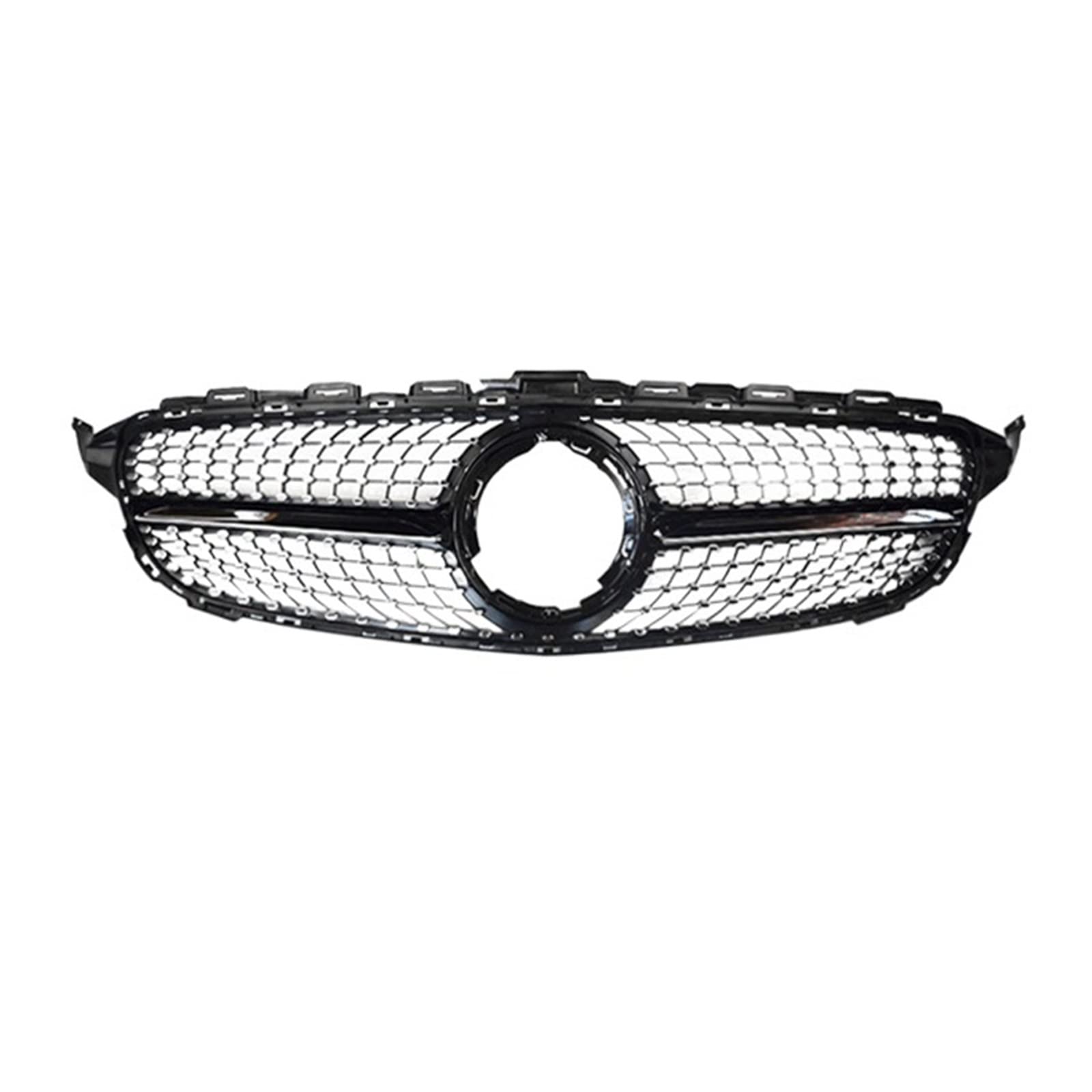 Auto Frontgrill Front Kühlergrille C-Klasse W205 Diamantgrill GT Kühlergrill Für C200 C300 C450 C250 C180 C220 2015 2016 2017 2018 2019 2020 2021 C63 Kühlergrill(D Silver no c15-18) von ESSUE