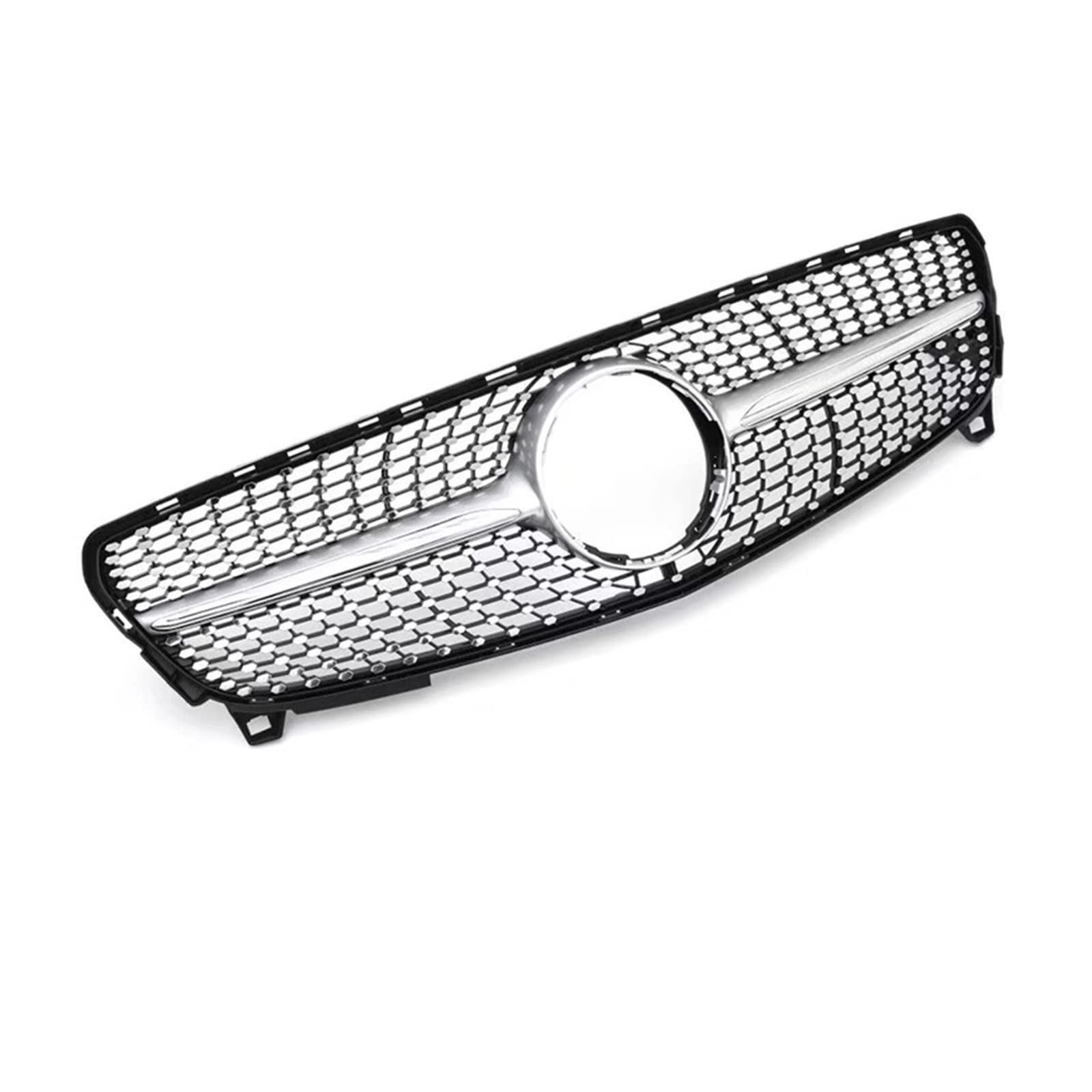 Auto Frontgrill Front Kühlergrille Frontstoßstange Kühlergrill Diamanten Für Benz A Klasse W176 2016 2017 2018 Schwarz Silber ABS(Silber) von ESSUE