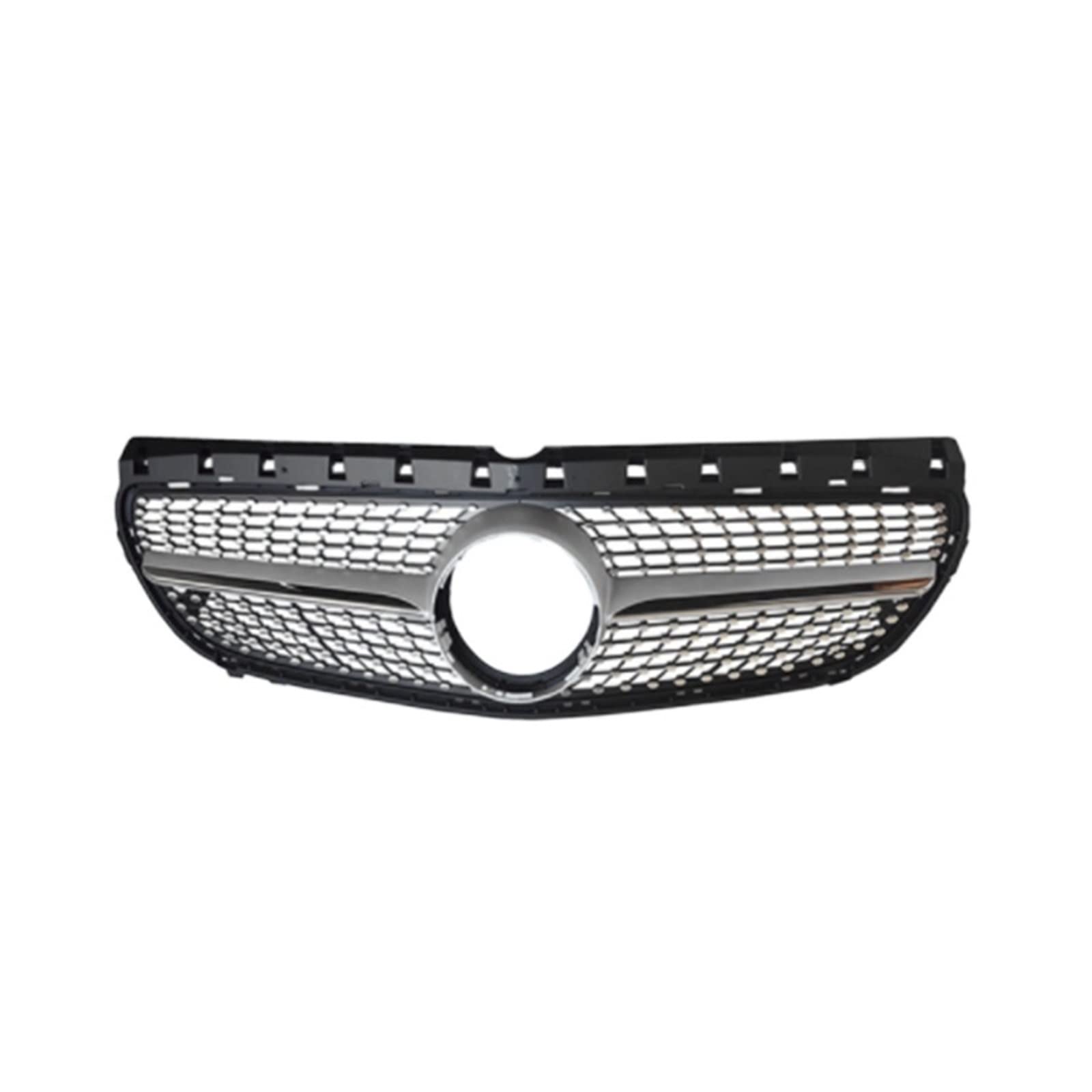 Auto Frontgrill Front Kühlergrille Für B-Klasse W246 2012 2013 2014 2015 2016 2017 2018 2019 B180 B200 B250 B220 Diamond GT Grille Schwarz Silber Frontstoßstangengrill(DAMIOND Silver 15-19) von ESSUE