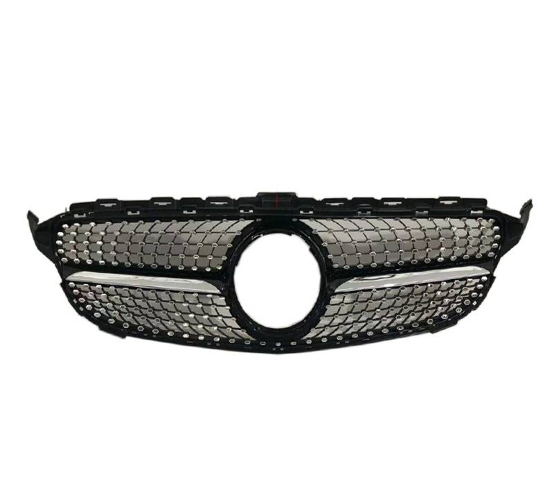 Auto Frontgrill Front Kühlergrille Für Benz C-Klasse W205 GT Diamant-Frontgrill C205 C180 C200 C250 C300 C43 2015+ Front-Renngrill Diamant-GT-Grill(Black no Camera) von ESSUE