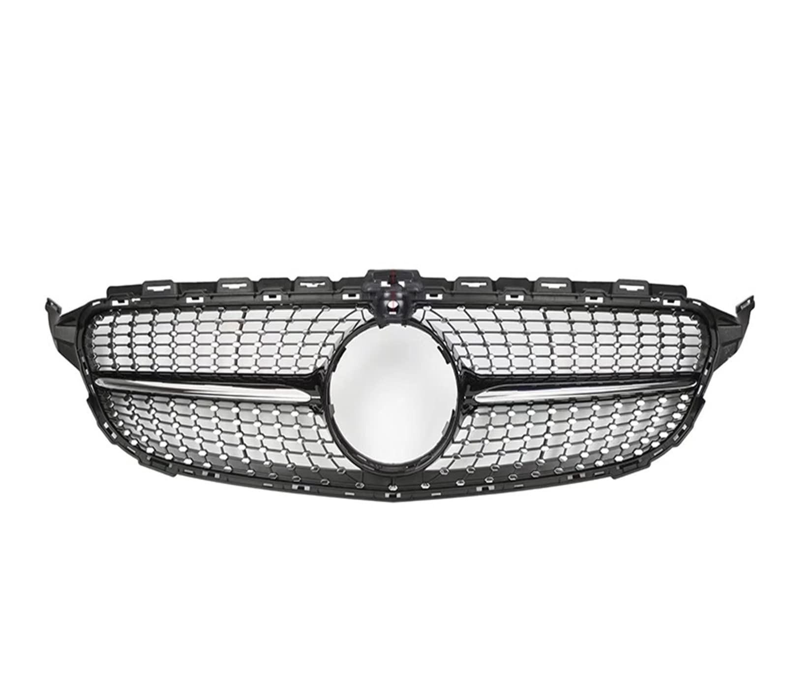 Auto Frontgrill Front Kühlergrille Für Benz C-Klasse W205 GT Diamant-Frontgrill C205 C180 C200 C250 C300 C43 2015+ Front-Renngrill Diamant-GT-Grill(Black with Camera) von ESSUE