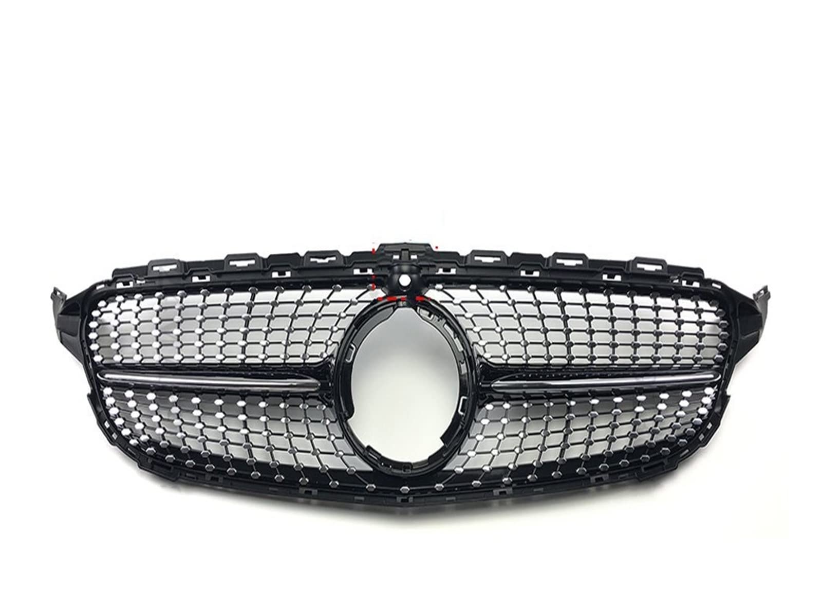 Auto Frontgrill Front Kühlergrille Für Benz W205 C205 S205 C43 C 2014-2021 C200 C260 C180 C250 C300 Für Coupe Für AMG Tuning GT Diamant Front Stoßstangengrill Frontgrill(19-21 Black with Cam-2) von ESSUE