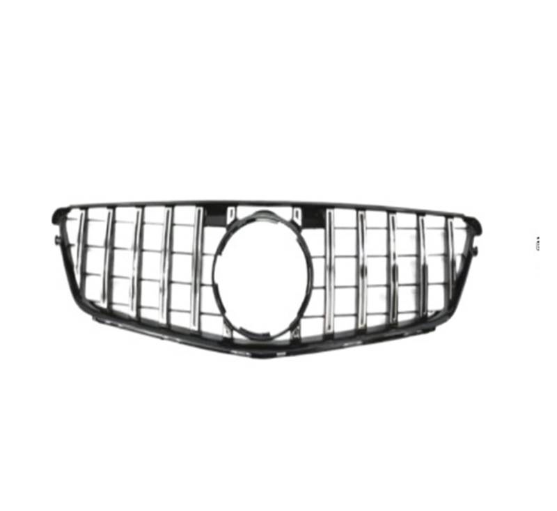 Auto Frontgrill Front Kühlergrille Für C-Klasse W204 C63 1-Fin Frontgrill Racing Grills 2008 2009 2010 2011 2012 2013 2014 C300 C350 C180 C200 Kühlergrill(Chrome Silver) von ESSUE