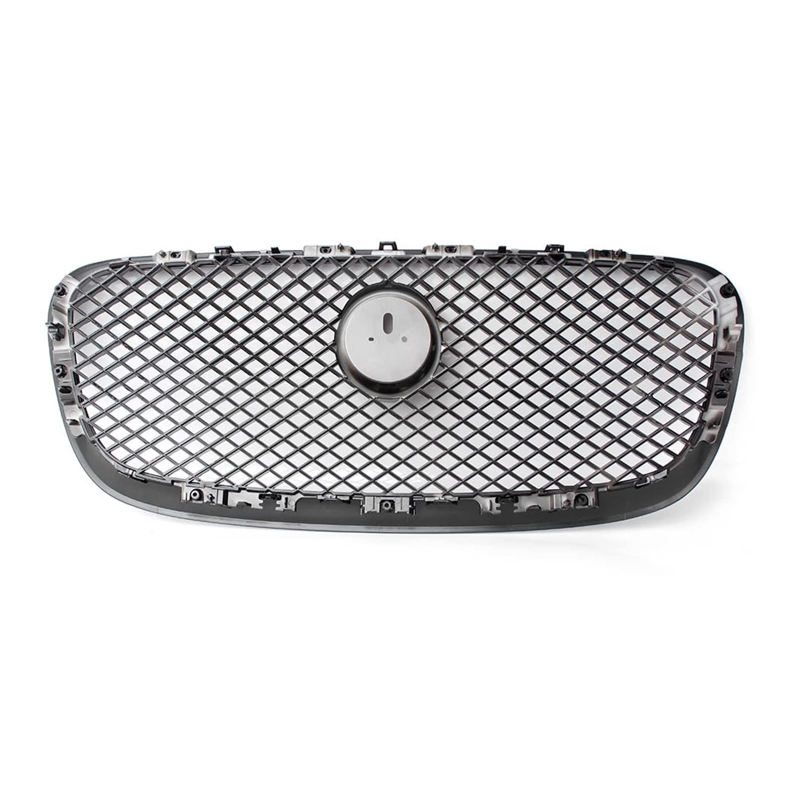 Auto Frontgrill Front Kühlergrille Für Jaguar Für XF Für XFR X250 2012 2013 2014 2015 ABS Auto Frontstoßstangengrill Oberer Maschengrill Glänzend Schwarzer Frontgrill(Schwarz) von ESSUE