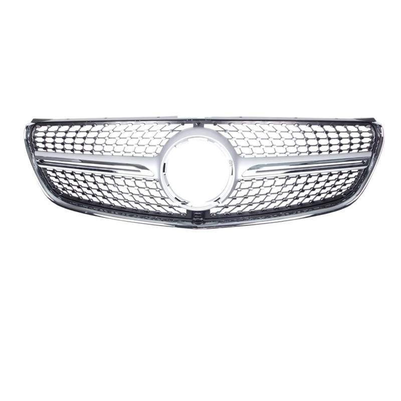 Auto Frontgrill Front Kühlergrille Für V-Class W447 2015 2016 2017 2018 2019 Schwarz Chrom Diamant GT Kühlergrill Für V260 V250 Front Stoßstange Racing Grid Front Grille(D Sliver with Camera) von ESSUE