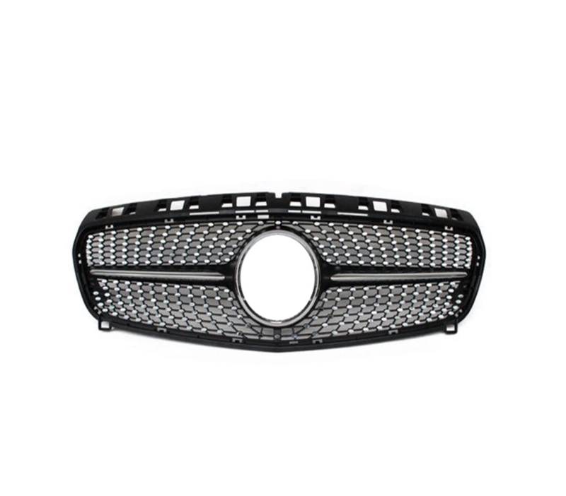 Auto Frontgrill Front Kühlergrille Grill ABS Ersatz Frontstoßstange Kühlergrill Diamanten Grill Für Benz A Klasse W176 2013 2014 2015 Schwarz Silber(Diamond Black) von ESSUE