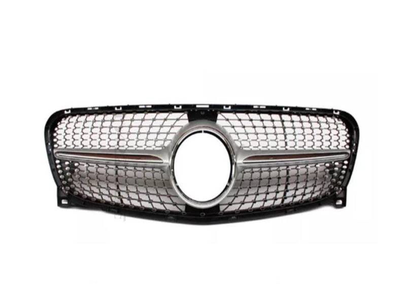 Auto Frontgrill Front Kühlergrille Haubengrill Fronthaubengrill Racing Grill Für Benz Für GLA X156 2014 2015 2016 2017 2018 2019 Mesh Tuning Zubehör Facelift(14-16 Diamond Silver) von ESSUE