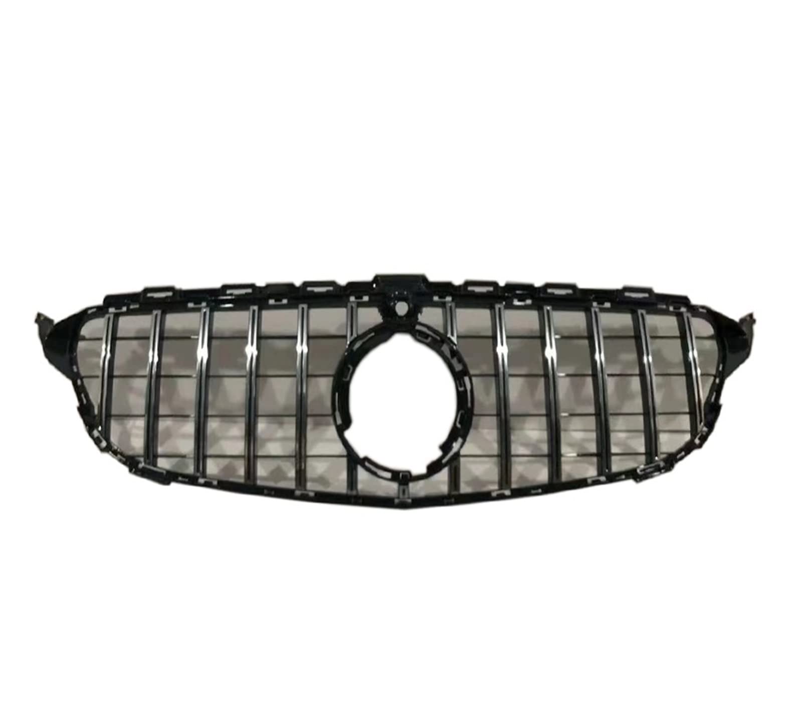 Auto Frontgrill Front Kühlergrille Kühlergrill Für Benz W205 C-Klasse 2019–2021 + C180 C200 C300 Tuning Sport Stoßstange Grill Für GT-Stil(Silver with Camera) von ESSUE