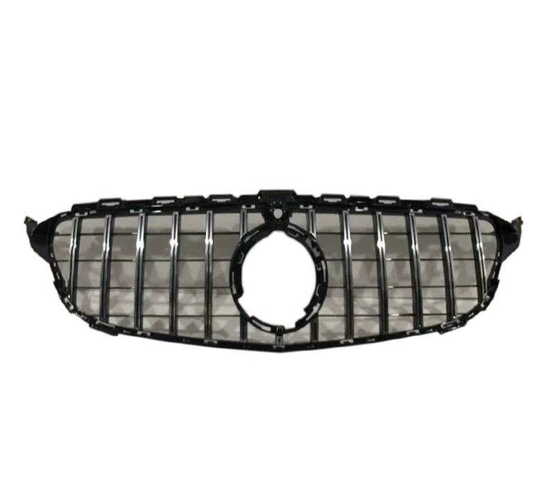 Auto Frontgrill Front Kühlergrille Kühlergrill Für Benz W205 C-Klasse 2019–2021 + C180 C200 C300 Tuning Sport Stoßstange Grill Für GT-Stil(Silver with Camera) von ESSUE