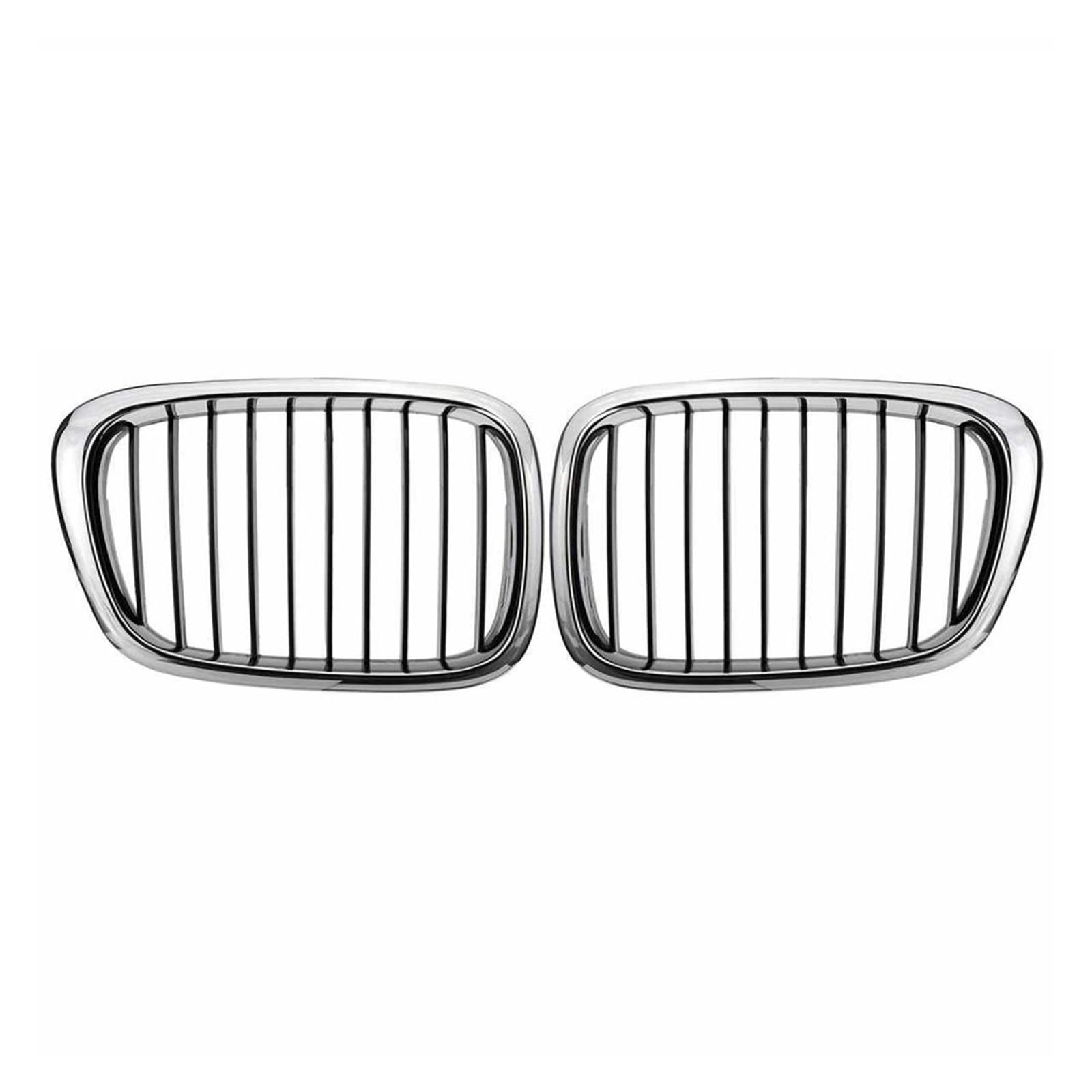 Auto Frontgrill Front Kühlergrille Niere Kühlergrill Für E39 M5 5-Serie 525i 528i 530i 1997 1998 1999 2000 2001 2002 2003 Paar Chrom Schwarz/Glanz Schwarz(B) von ESSUE