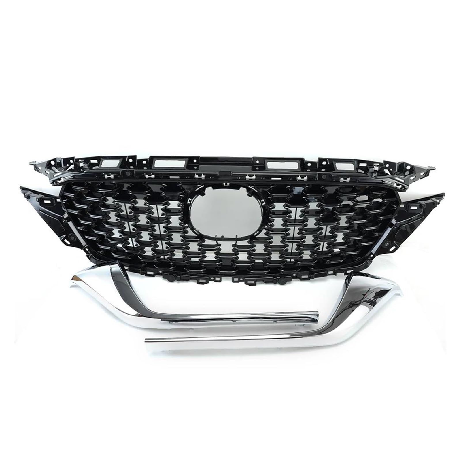 Auto Frontgrill Front Kühlergrille Oberer Kühlergrill Für Die Vordere Stoßstange Mit Chromverkleidung Für Mazda CX5 Für CX-5 2022 2023 ABS Ersetzt KSD450710A Renngrills Autozubehör von ESSUE