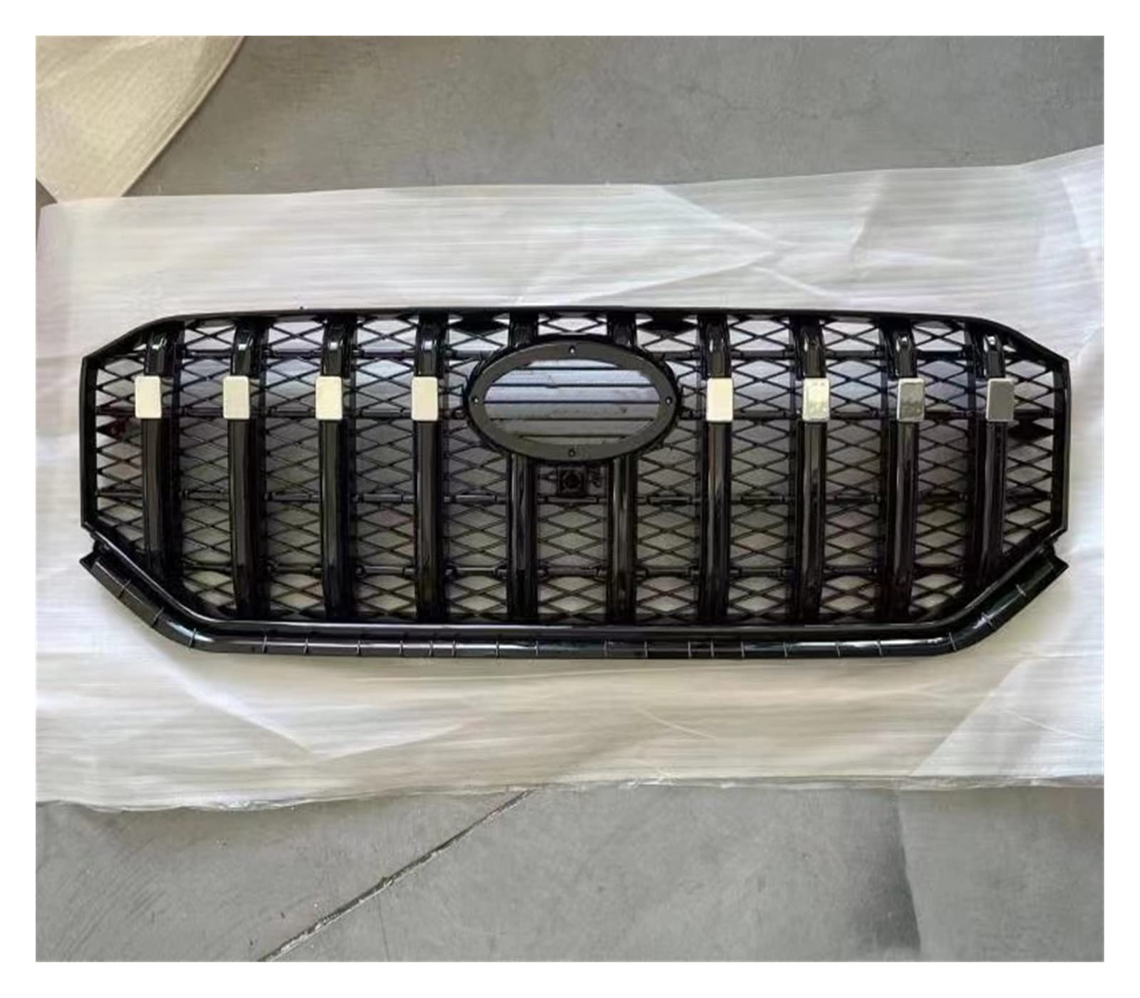 Auto Frontgrill Front Kühlergrille Schwarzer Kühlergrill Für Hyundai Für Santa Fe 2022 Silberner Kühlergrill Grillmontage Ersetzen(Schwarz) von ESSUE