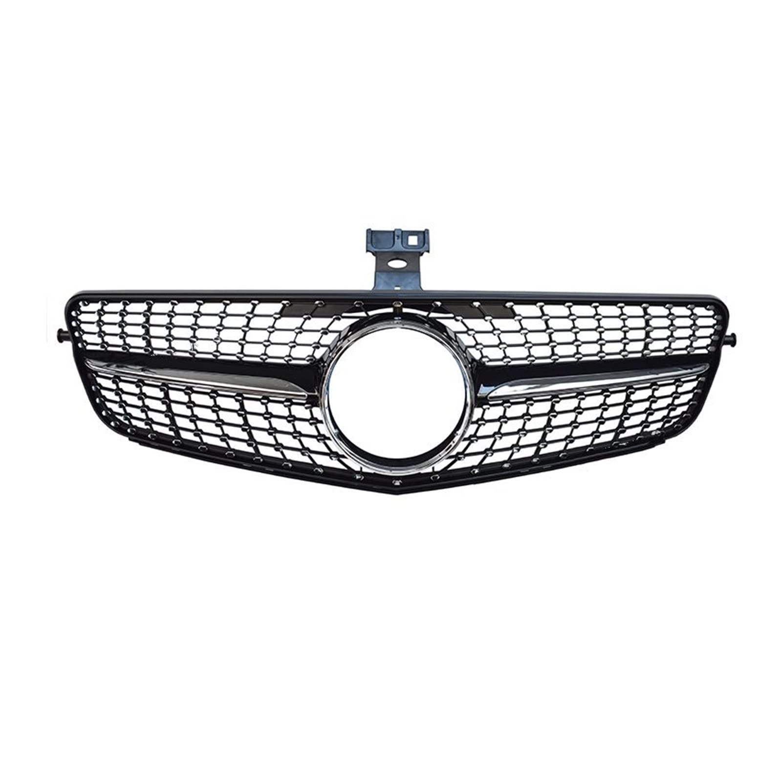 Auto Frontgrill Front Kühlergrille W204 Für C Klasse Glanz Schwarz Splitter C180 C200 C300 C250 C350 2008 2009 2010 2012 2013 2014 Diamant Grille Front Grille(Schwarz) von ESSUE