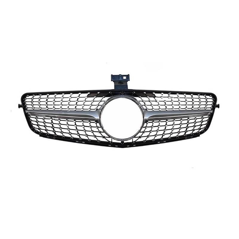 Auto Frontgrill Front Kühlergrille W204 Für C Klasse Glanz Schwarz Splitter C180 C200 C300 C250 C350 2008 2009 2010 2012 2013 2014 Diamant Grille Front Grille(Silber) von ESSUE