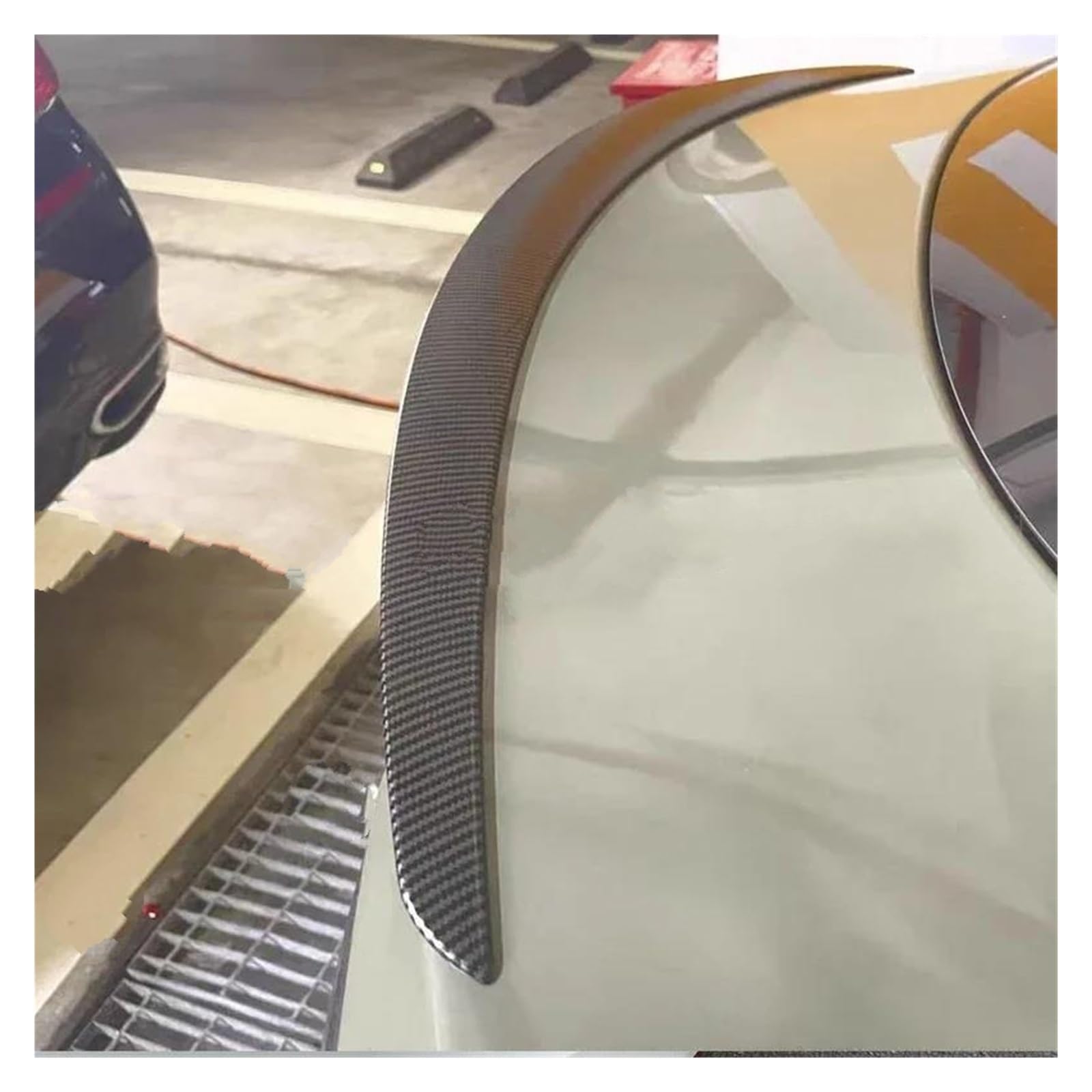 Heckflügel Für Tesla Für Modell S 2012-2020 Für MODEL-S ABS-Material Auto Heckklappenflügel Heckspoiler Heckflügel Auto-Tuning Spoiler Heckstoßstange(Carbon Fiber Pattern) von ESSUE