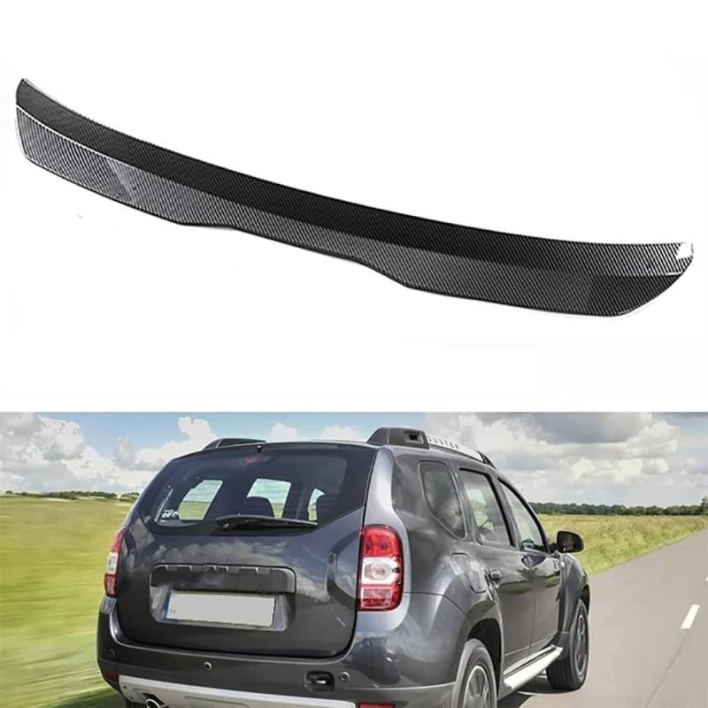 Auto Heckspoiler für Dacia Duster 2009-2018, Auto Kofferraumspoiler Dachflügel Lippe Heckflügel Kratzfeste Bodykits Styling Dekoration Zubehör,A/CarbonLook von ESUKAR