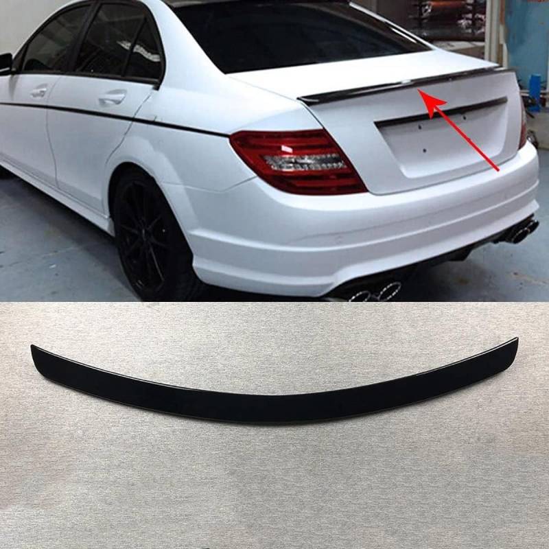 Auto Heckspoiler für Mercedes Benz W204 C Class 4Door 2007-2014 C180 C200 C220 C260, Auto Kofferraumspoiler Flügel Lippe Heckflügel Kratzfeste Bodykits Styling Dekoration Zubehör von ESUKAR