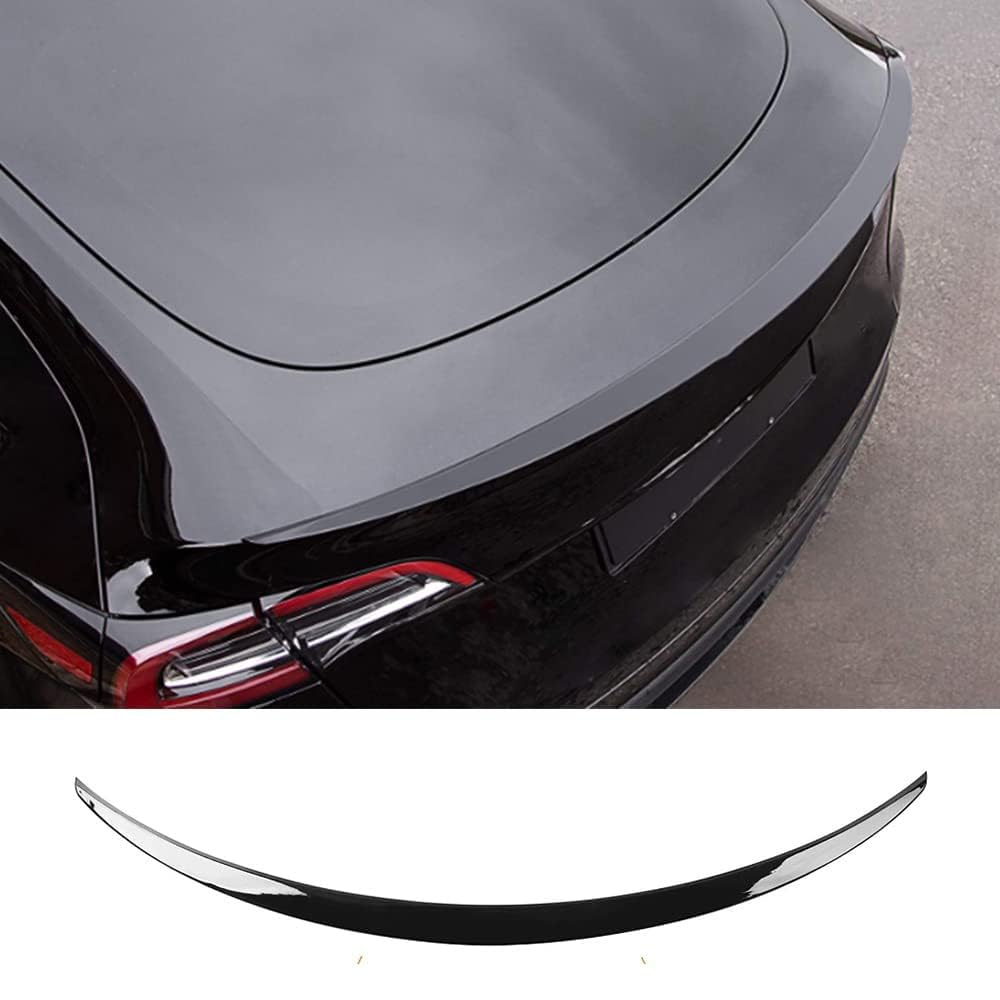 Auto Heckspoiler für Tesla Model Y 2020 2021 2022 2023, Auto Kofferraumspoiler Flügel Lippe Heckflügel Kratzfeste Bodykits Styling Dekoration Zubehör,Black1 von ESUKAR