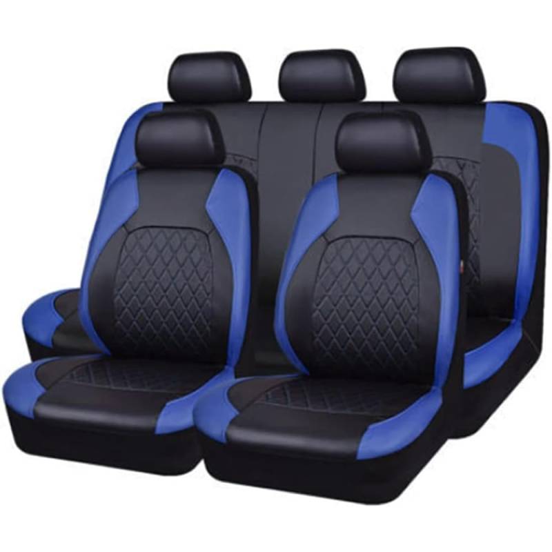 ESUKAR Auto Sitzbezüge Sets für Ford Fiesta MK6 2002 2003 2004 2005 2006 2007 2008, 9 Stück Allwetter rutschfest Wasserdicht Atmungsaktiv Schonbezug Set Sitzkissenschutz,Blue_A von ESUKAR