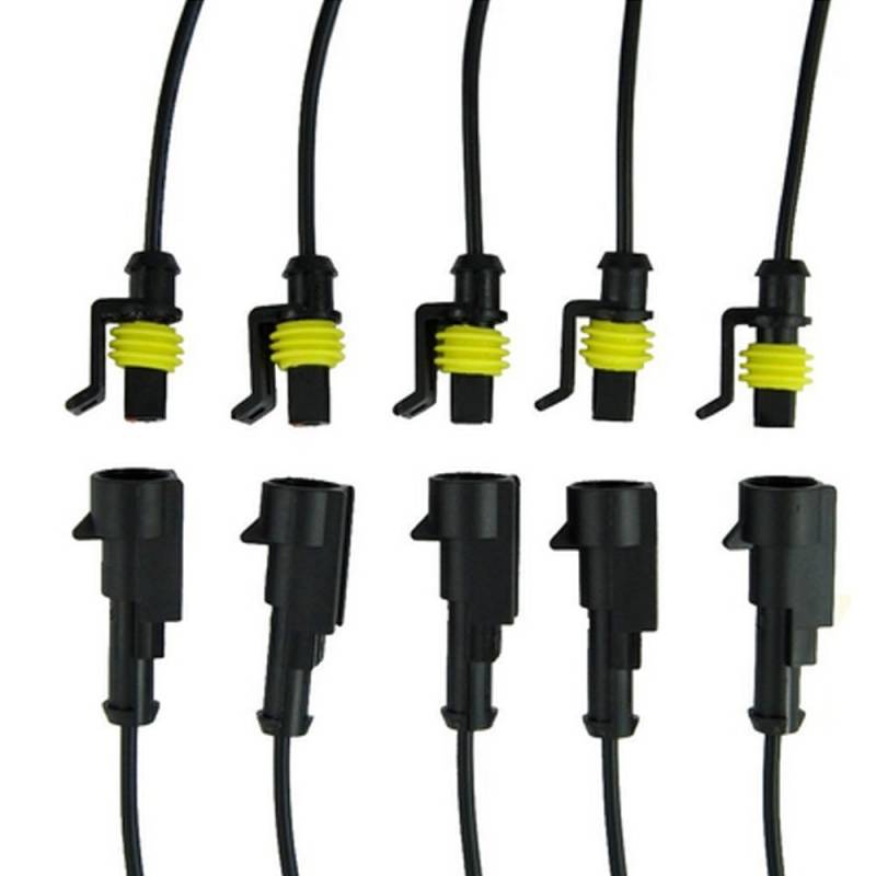 E Support™ 5 x Elektrischer Anschluss, wasserdicht, 1-polig, Set mit AWG-Kabel für Auto, Anschluss Auto von ESUPPORT