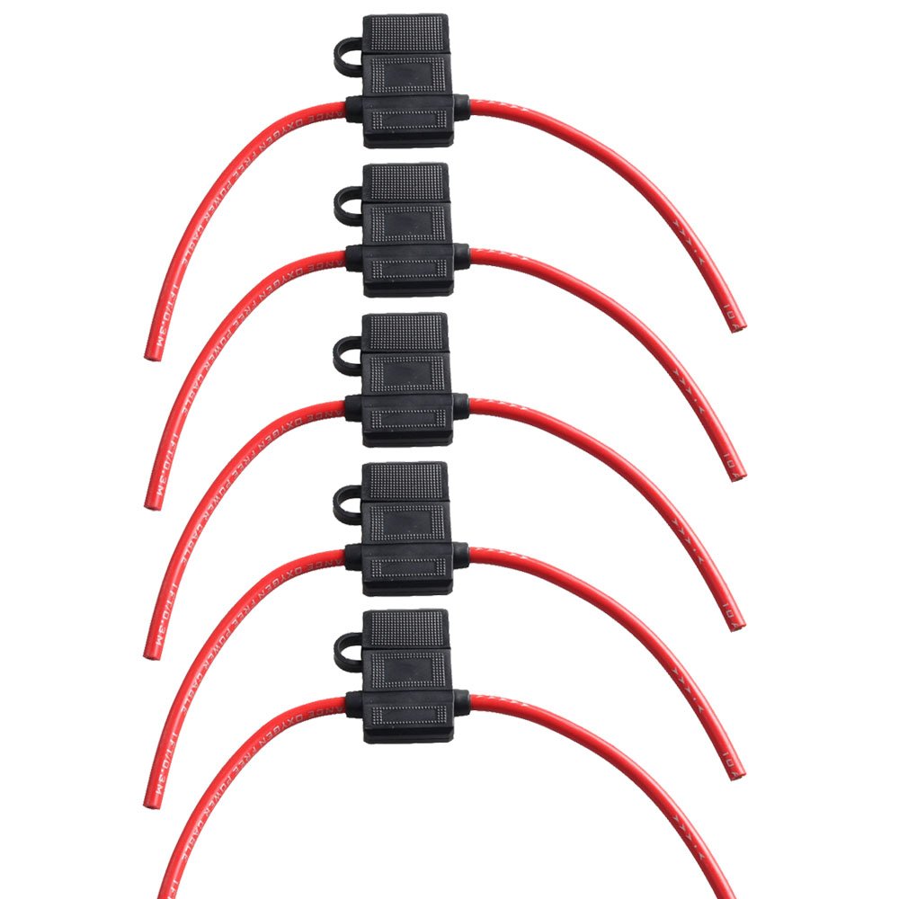 E Support™ ATC-Sicherungshalter, 10 Gauge (10 Gauge), Sicherungshalter, AWG-Draht, Kupfer, 12 Volt, 5 Stück von ESUPPORT