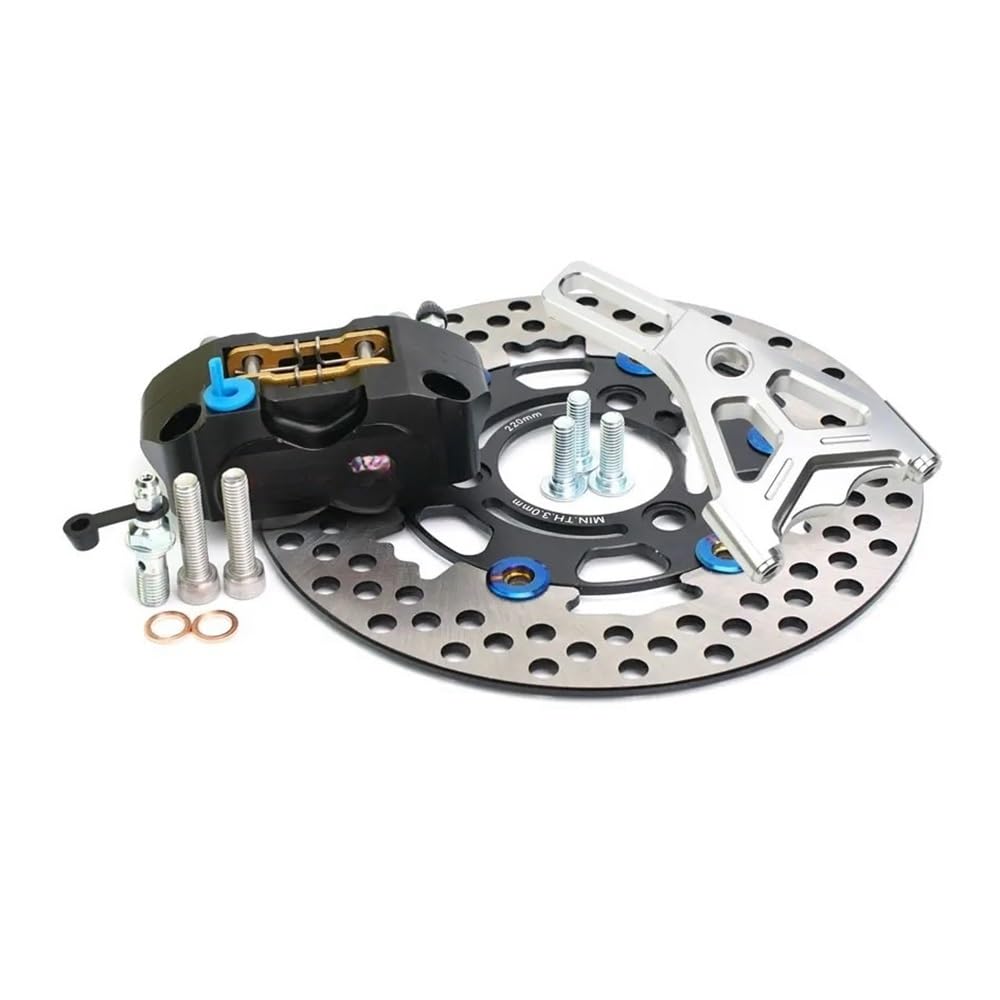 Bremsscheibe Rotor Hinten 220 Mm Motorradbremse U/min Bremssattel 220 Mm Scheibensatz Mit Halterung Universal 4 Kolben Für Roller Pit Street Dirt Bike von ESyem