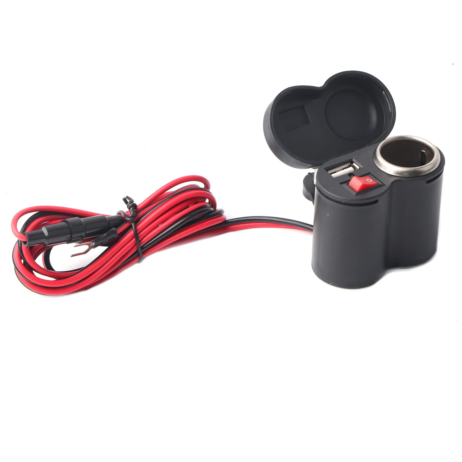 12 45 V Telefon USB-Stromversorgungsanschluss Zigarettensteckdose Ladegerät Wasser verhindert Abs Schwarz 5 V 2 A Universal Fit Roller Motorräder von ETAINGYEUN