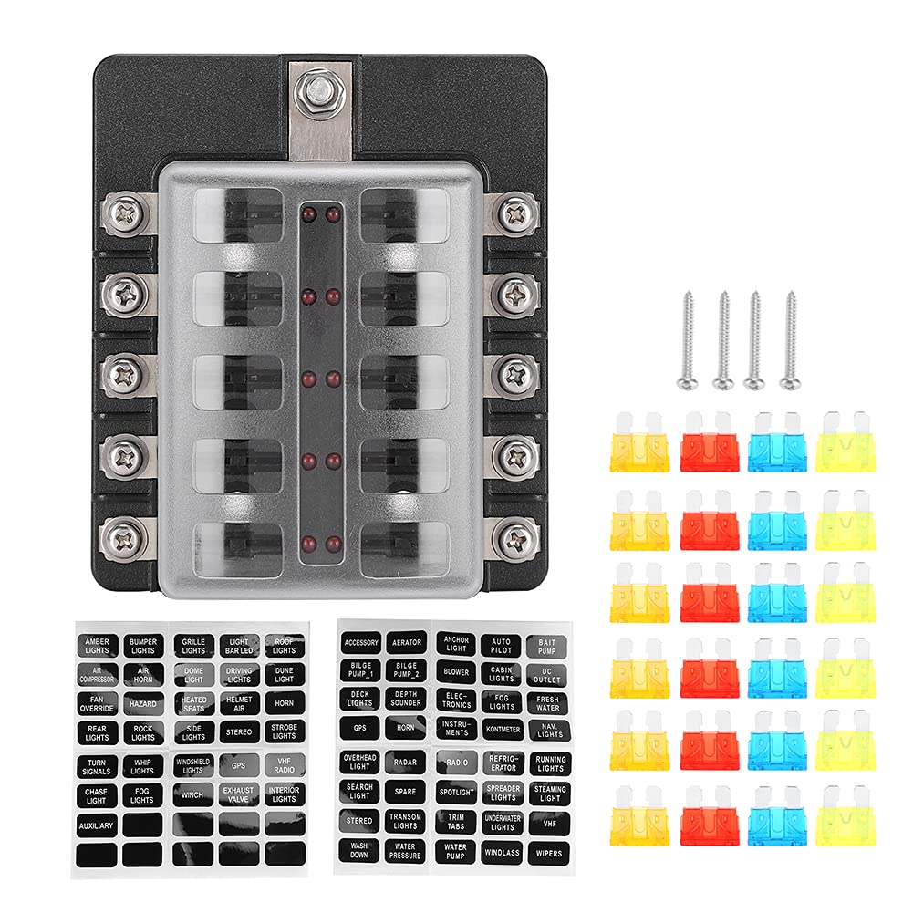 24 Stück Sicherheitsgerät 10 Out mit LED-Anzeige, tragbares Sicherheitsgerät, Halter, Box, Block, Auto, LKW, Boot von ETAINGYEUN