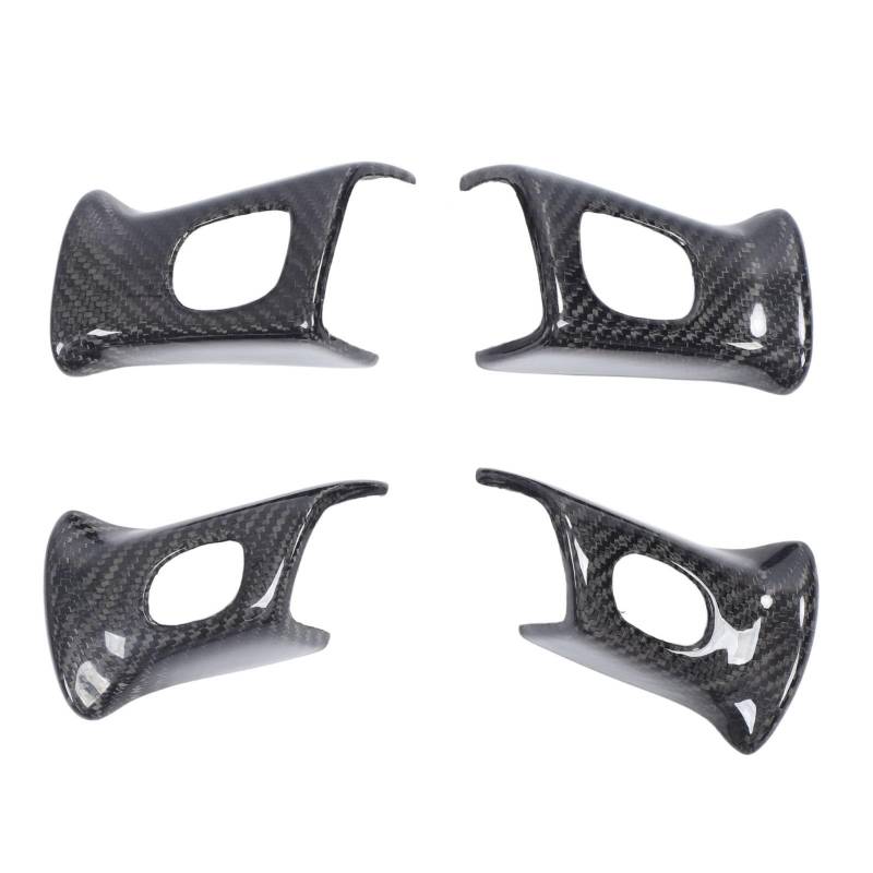 4PCS Carbon Fiber Lenkrad Taste Trim Aufkleber Innen Dekoration Rahmen Abdeckungen Kit für Envoy Bravada 2002 zu 2009 (Mit Schlüsselloch) von ETAINGYEUN