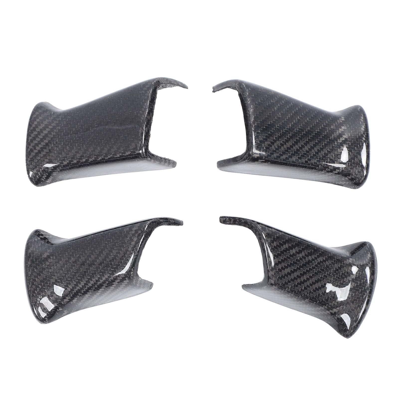 4PCS Carbon Fiber Lenkrad Taste Trim Aufkleber Innen Dekoration Rahmen Abdeckungen Kit für Envoy Bravada 2002 zu 2009 (Ohne Schlüsselloch) von ETAINGYEUN