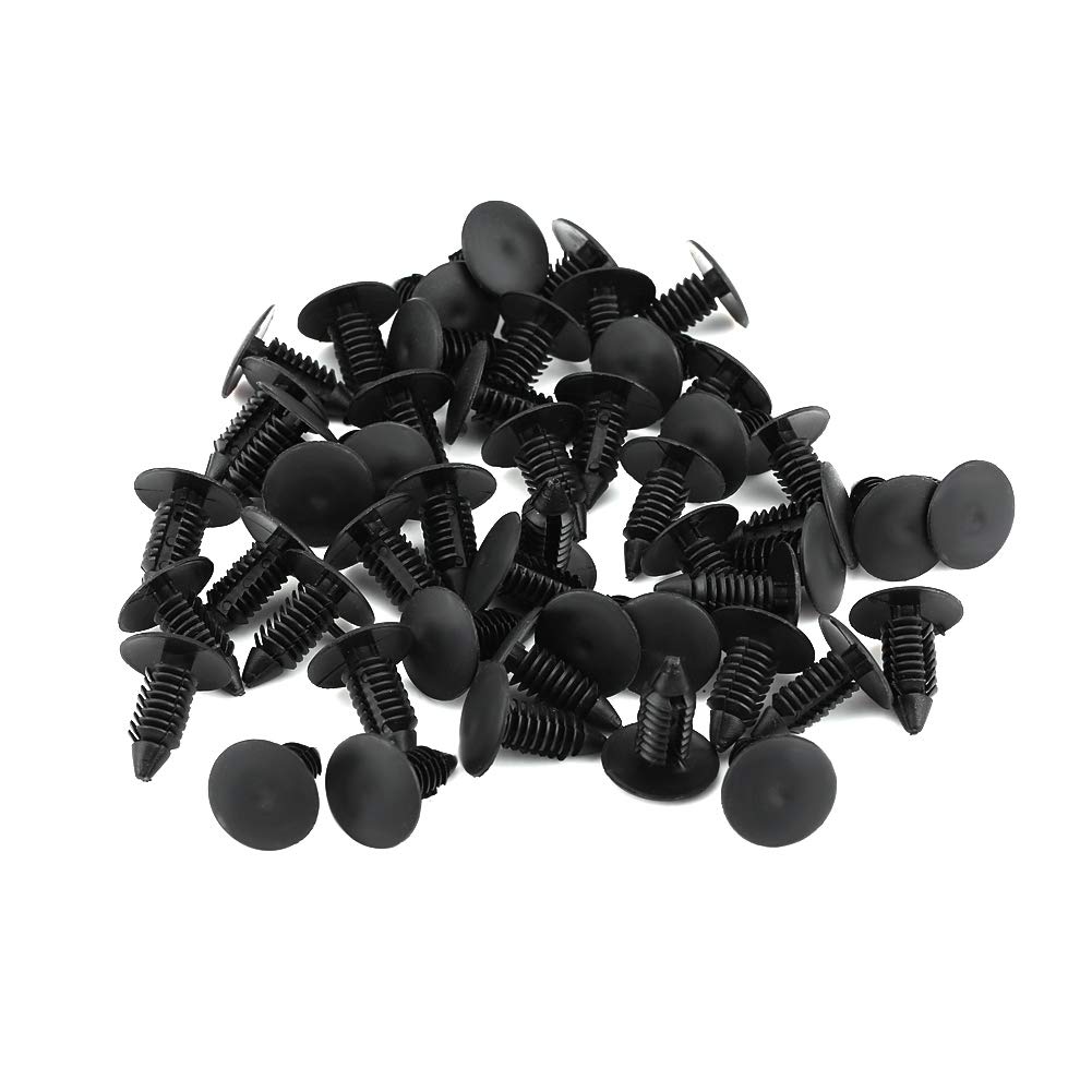 50 Stück Auto Stoßstange Kunststoff Nieten Fastener Retainer Trim Push Pin Clip Schwarz von ETAINGYEUN