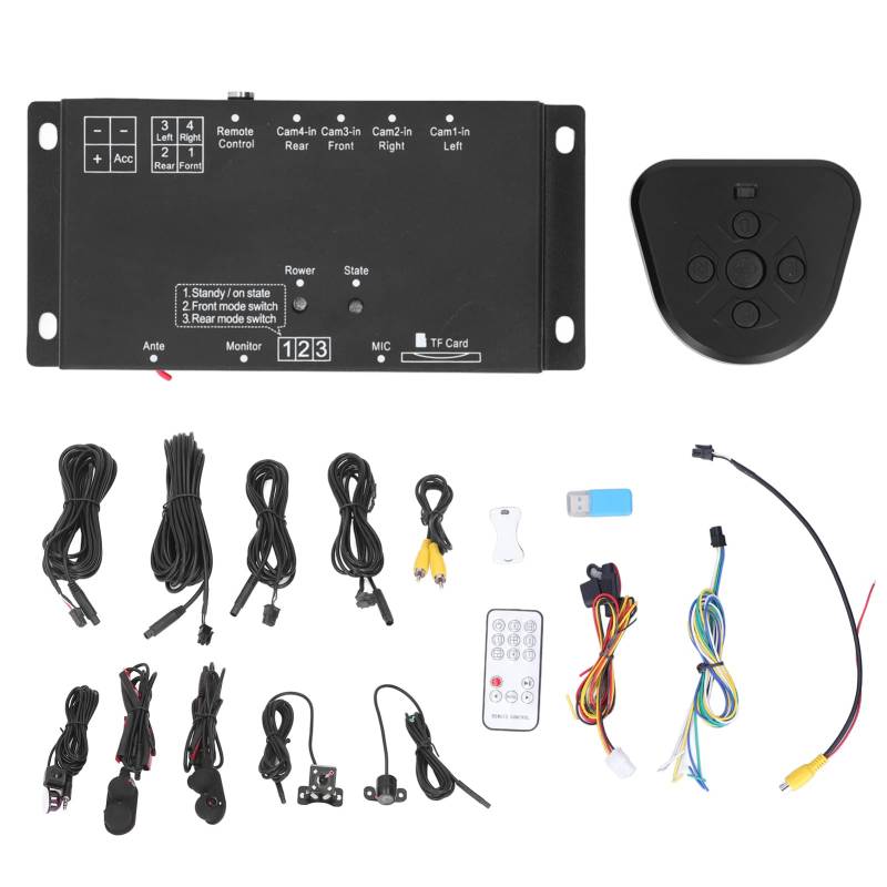 Auto-Fahrrekorder, 6-Kanal-360°-Panorama-Fernbedienung mit 4 Kameras, universelle Modifikation für die Fahrzeugüberwachung, Sicherheitsüberwachung von ETAINGYEUN