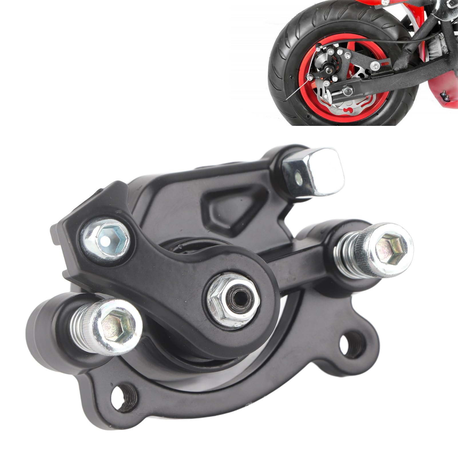 Bremssattel hinten ersetzt Bremsbelag Ersatz Motovox Mbx10 Mbx11 Mini Bike Scooter Verbessern Sie die Bremsleistung Schwarze Aluminiumlegierung Keramik von ETAINGYEUN