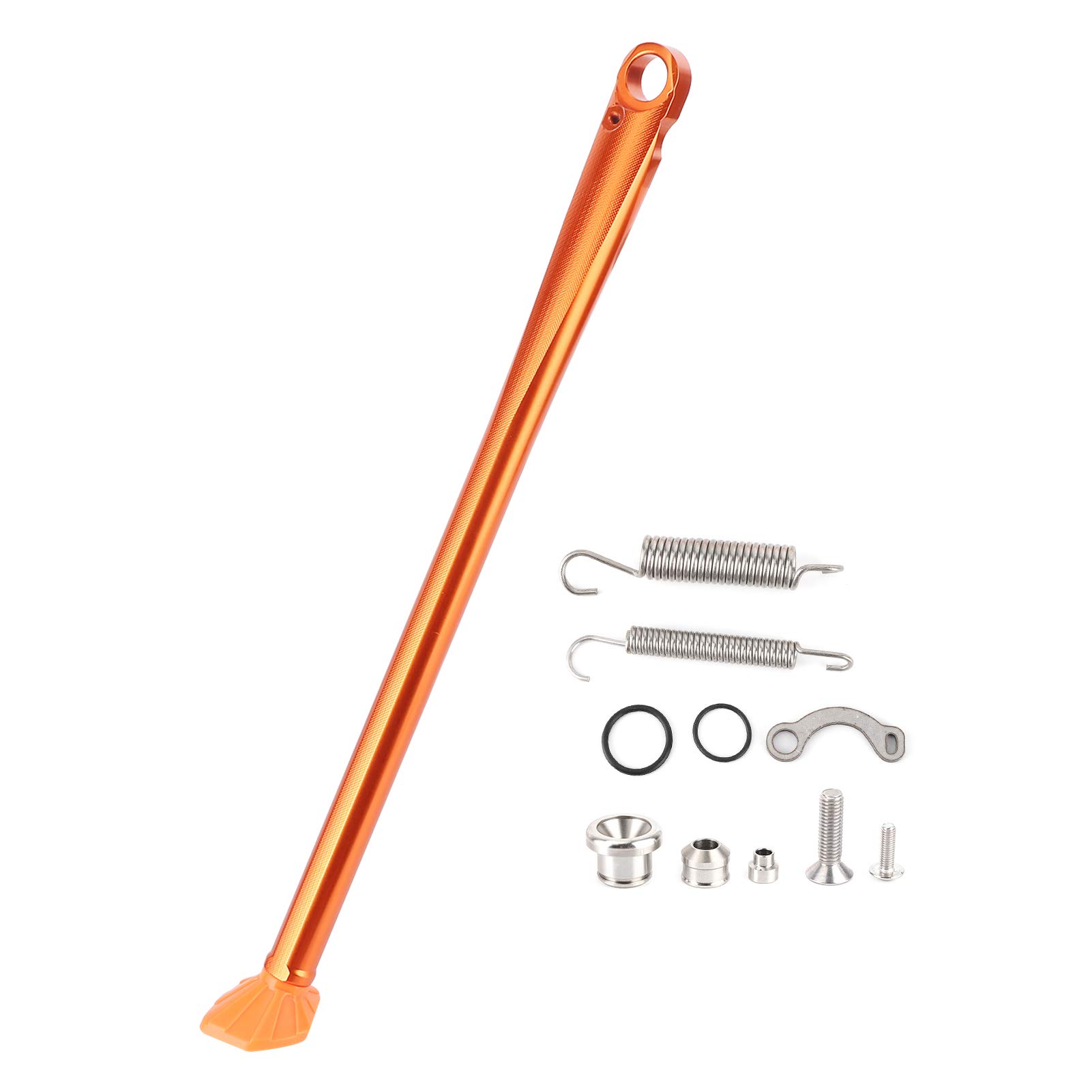 CNC-Aluminiumlegierung Kickstand Seitenständer, stabiles Parkbein für Husaberg Fe 501 Fe 250 Fe 390 (A (orangefarbene Stange, orangefarbener Fuß)) von ETAINGYEUN