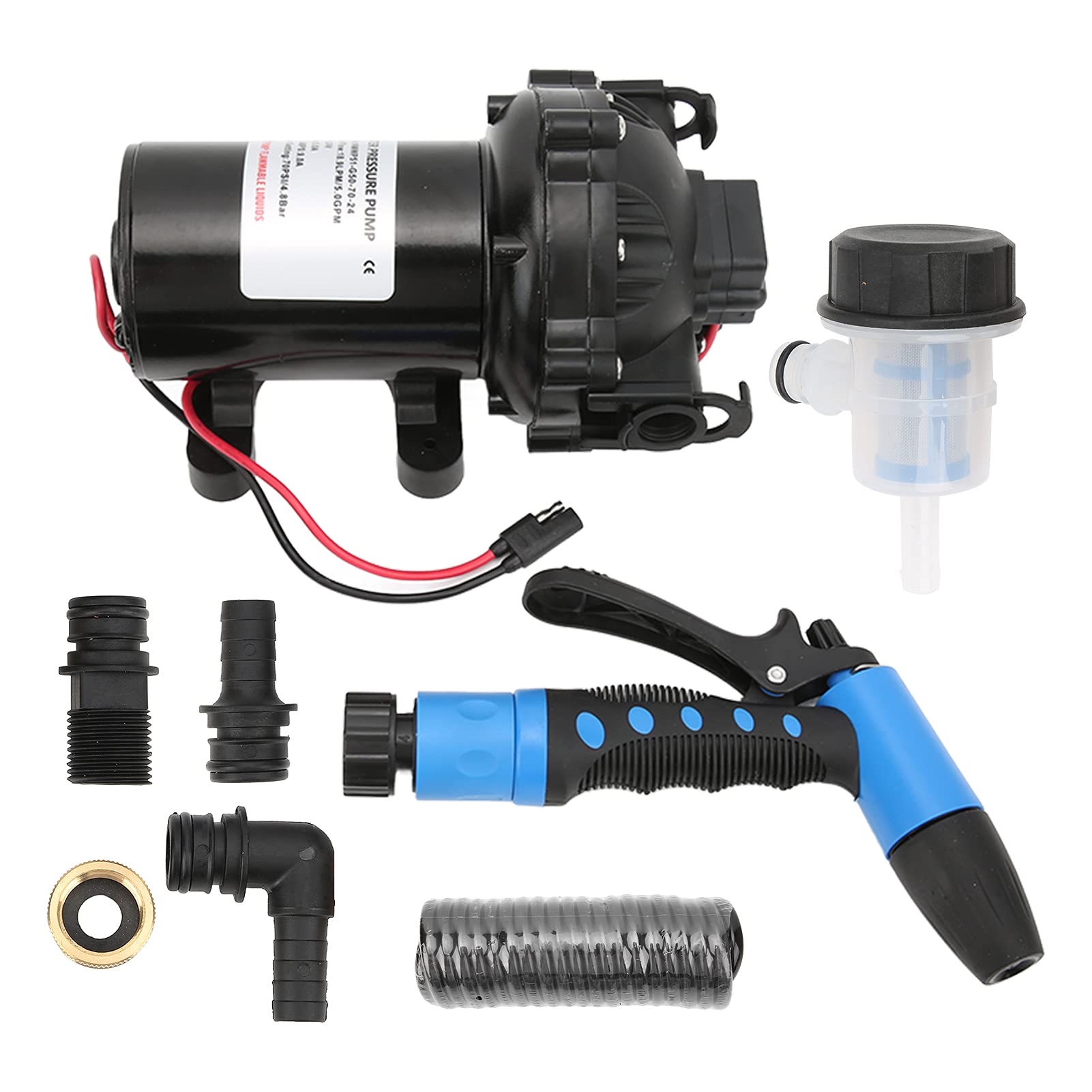 ETAINGYEUN 24-V-Waschpumpen-Set, 5,0 GPM, 70 PSI, 137,8 Fuß Kopf, Deckwaschpumpe für Wohnmobil, Marine, Boot, Yacht von ETAINGYEUN