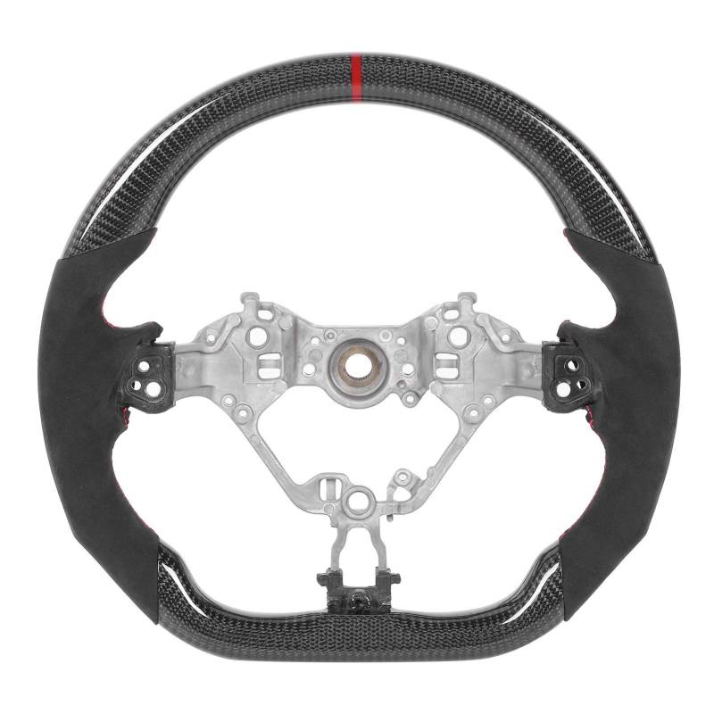 Kohlefaser-Lenkrad, Wildleder-Handgriffe, rote Nähte, passend für Brz 2017 2020, Upgrade, Racing-Look, ergonomisches Design von ETAINGYEUN