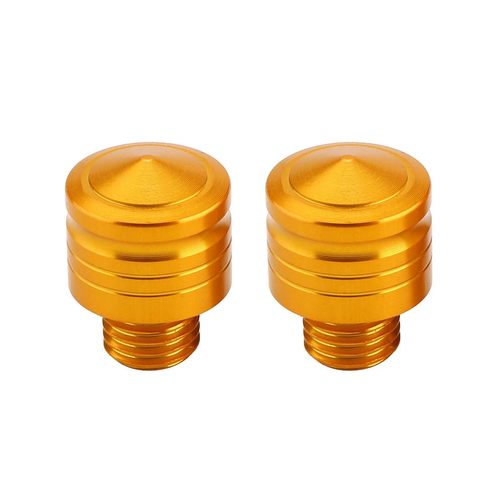 M10 * 1,25 Universal Rückspiegel Gewinde Bolzen Adapter Schrauben Hohe Dichte Aluminium Legierung CNC Mechanische Gravur Für Motorräder (Gold) von ETAINGYEUN