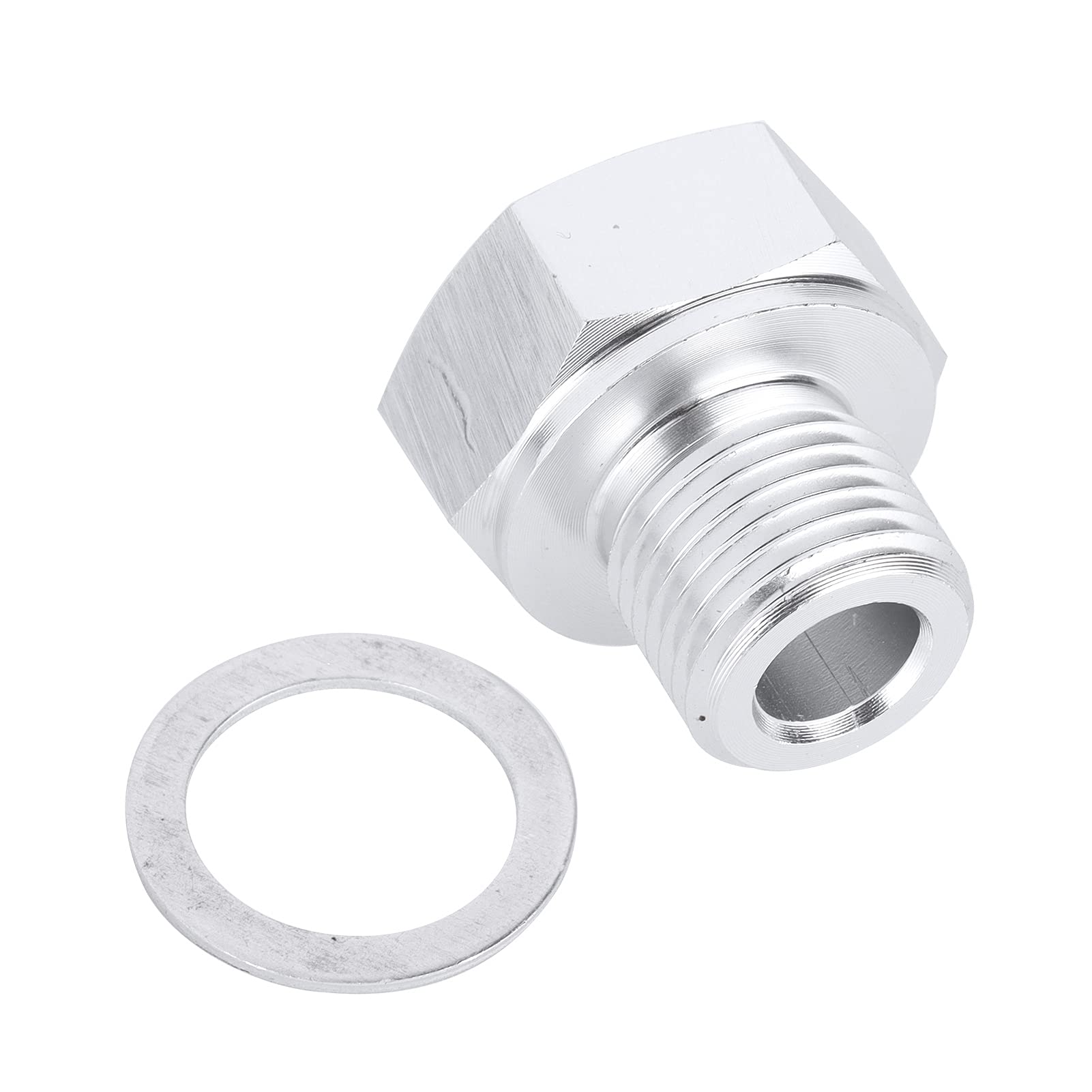 Metrischer Fitting-Adapter aus Aluminiumlegierung, NPT 1/8 Innengewinde, M12 x 1,5 Außengewinde, mit Unterlegscheibe von ETAINGYEUN