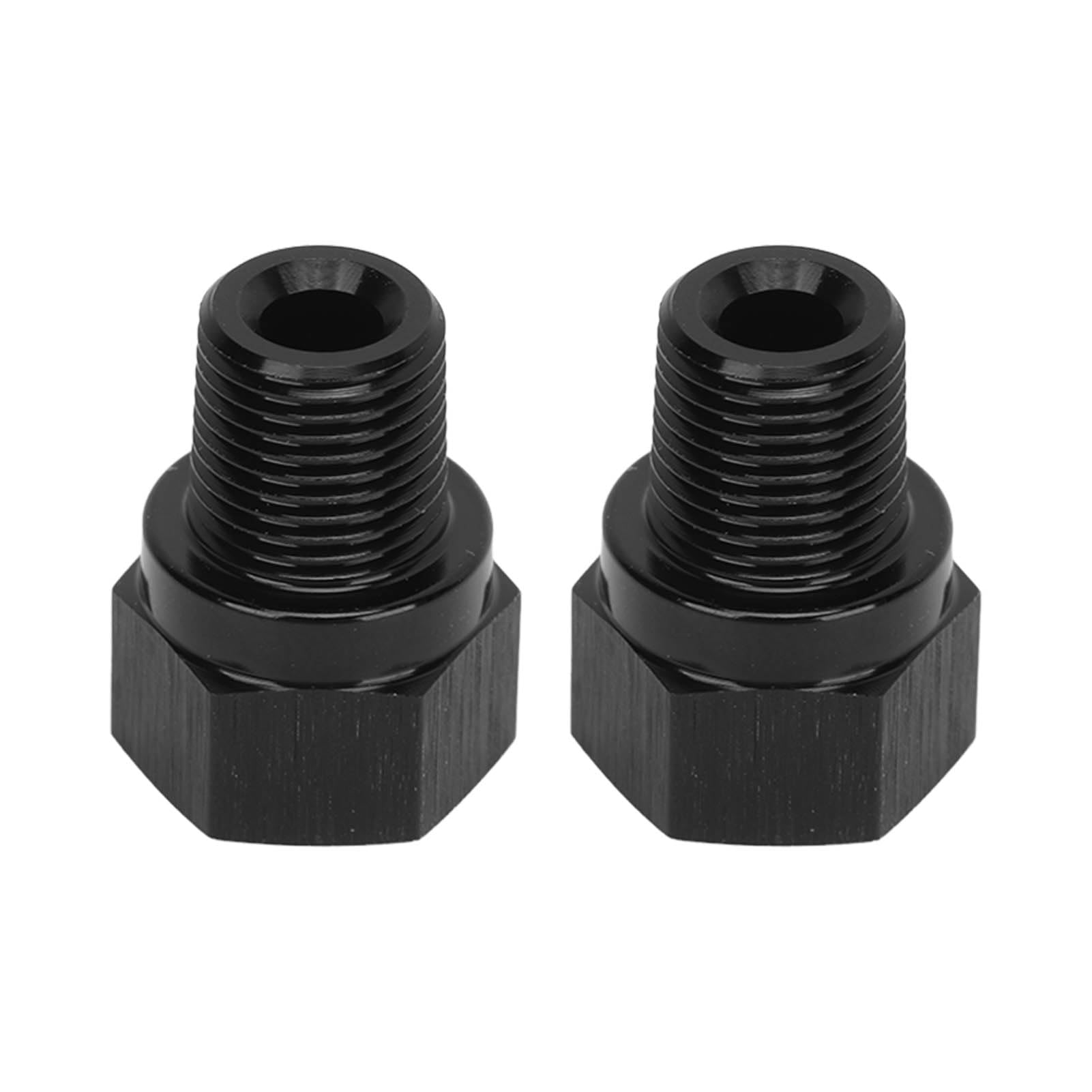 Öldruckmesser-Adapter aus Aluminiumlegierung für Fahrzeuge, schwarz, 2 Stück, 1/8 Zoll NPT-Stecker auf M10 x 1,0 Buchse von ETAINGYEUN