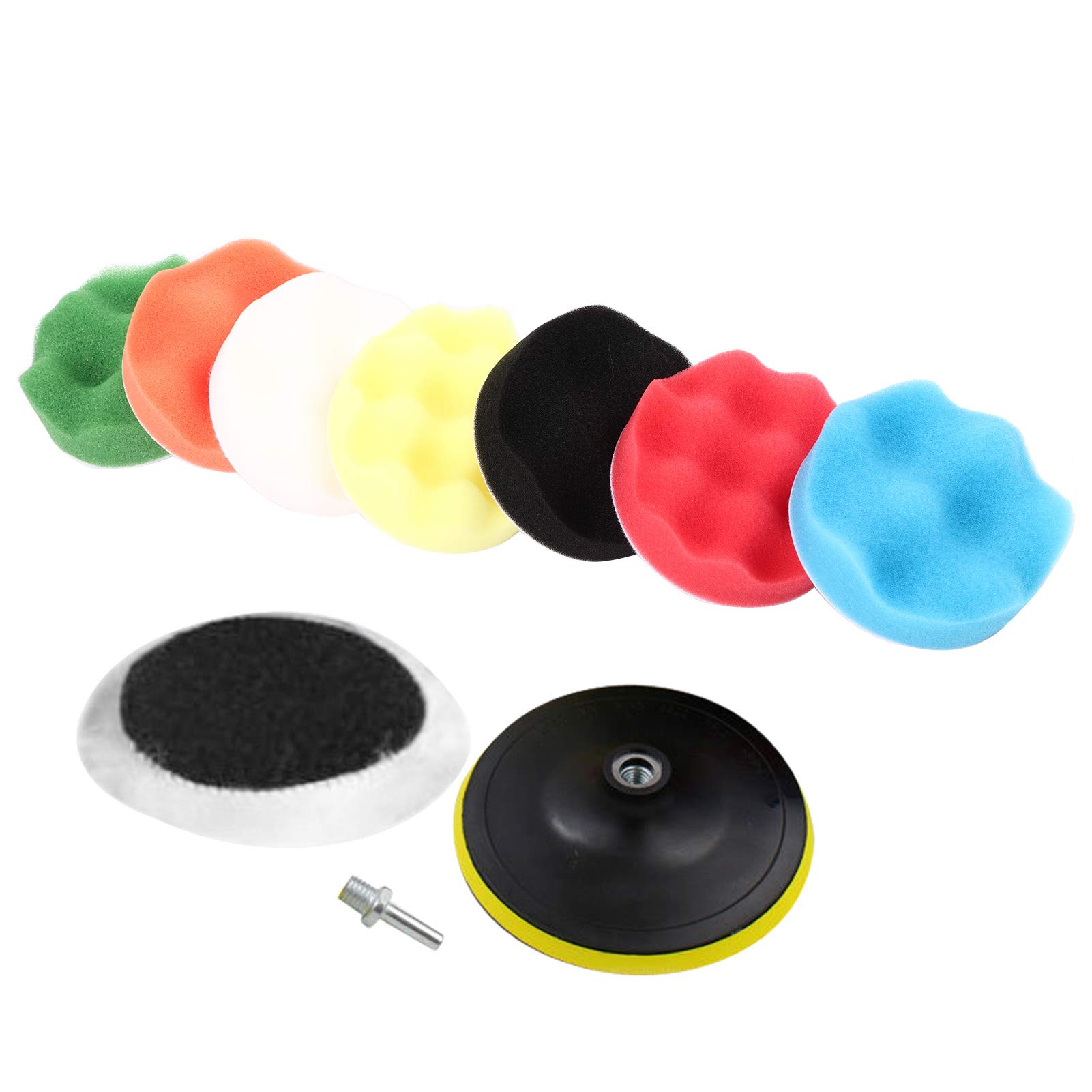 Schwamm Wolle Polieren Polieren Wachs Pad Kit Polierer Puffer Bohrer Adapter für Auto (3 Zoll) von ETAINGYEUN