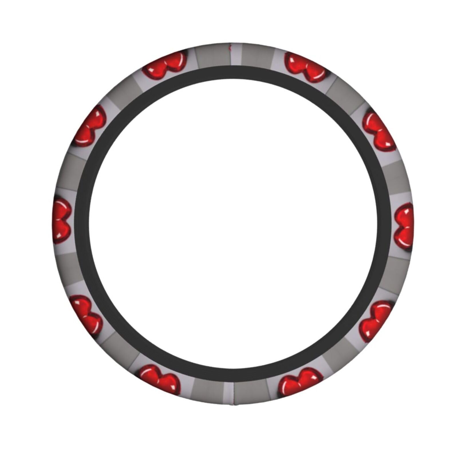 Lenkradbezug mit romantischem Herzmotiv, modisches Design, Autozubehör, passend für die meisten Fahrzeuge von Autos bis hin zu LKWs von ETASUIOL