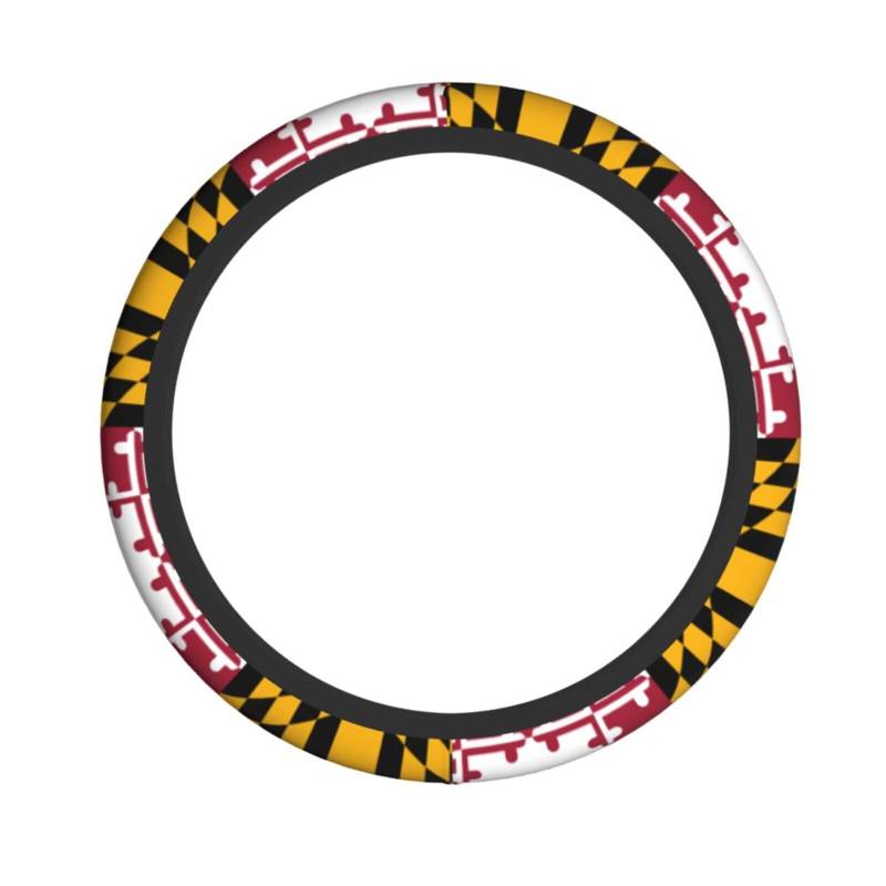 Maryland State Flag Print Fashion Steering Wheel Cover,Car Accessories,Fits Most Vehicles From Cars To Trucks von ETASUIOL