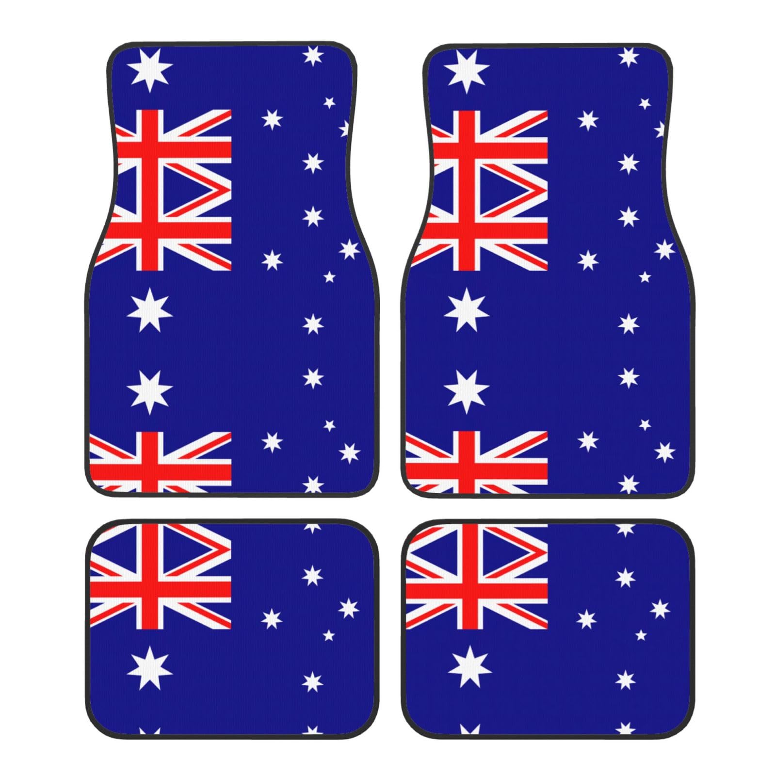 Universelle Auto-Fußmatten mit australischer Flagge, 4-teiliges Set in klassischen Autoteppichmatten, Polyester-Automatten von ETASUIOL