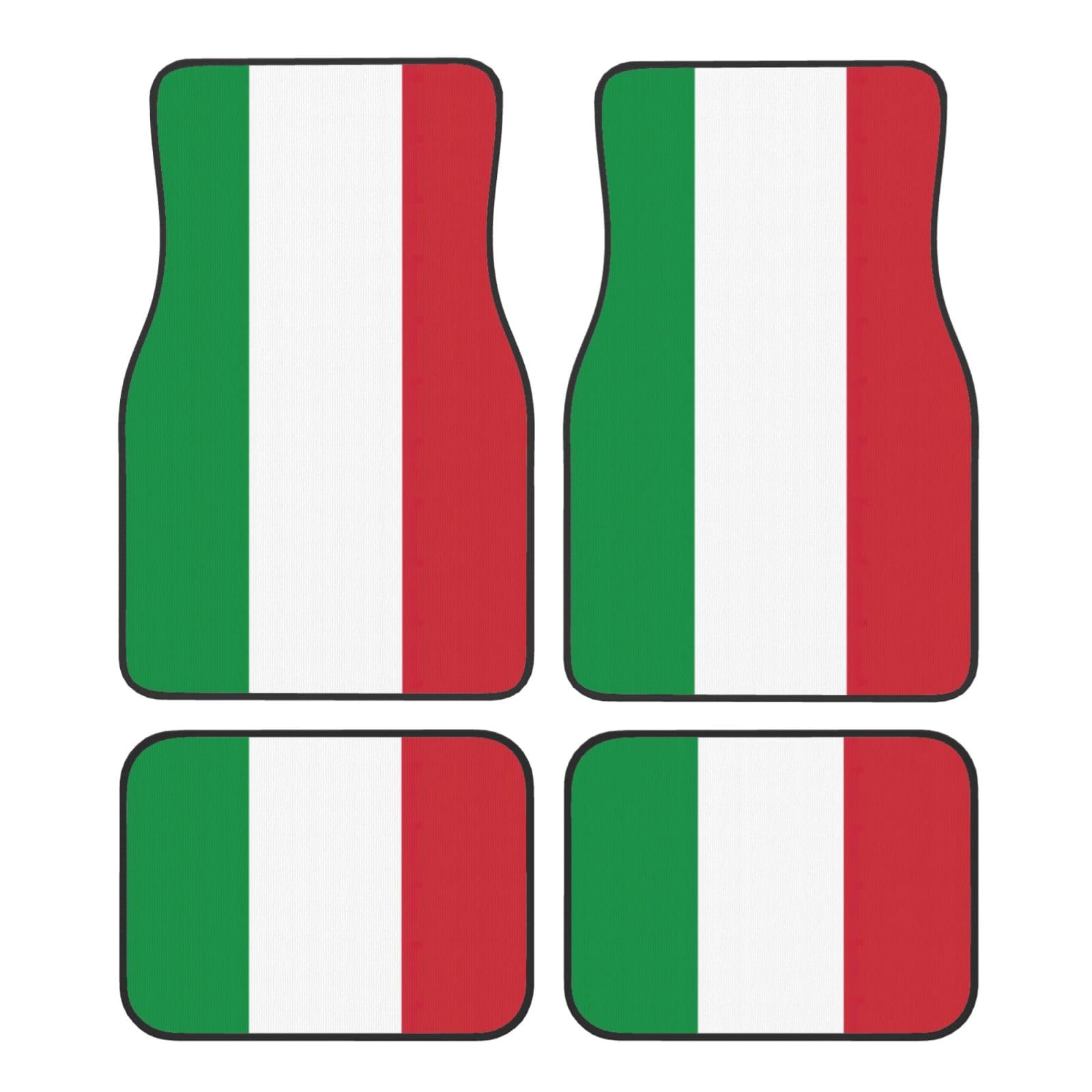 Universelle Auto-Fußmatten mit italienischer Flagge, 4-teiliges Set in klassischen Autoteppichmatten, Polyester-Automatten von ETASUIOL