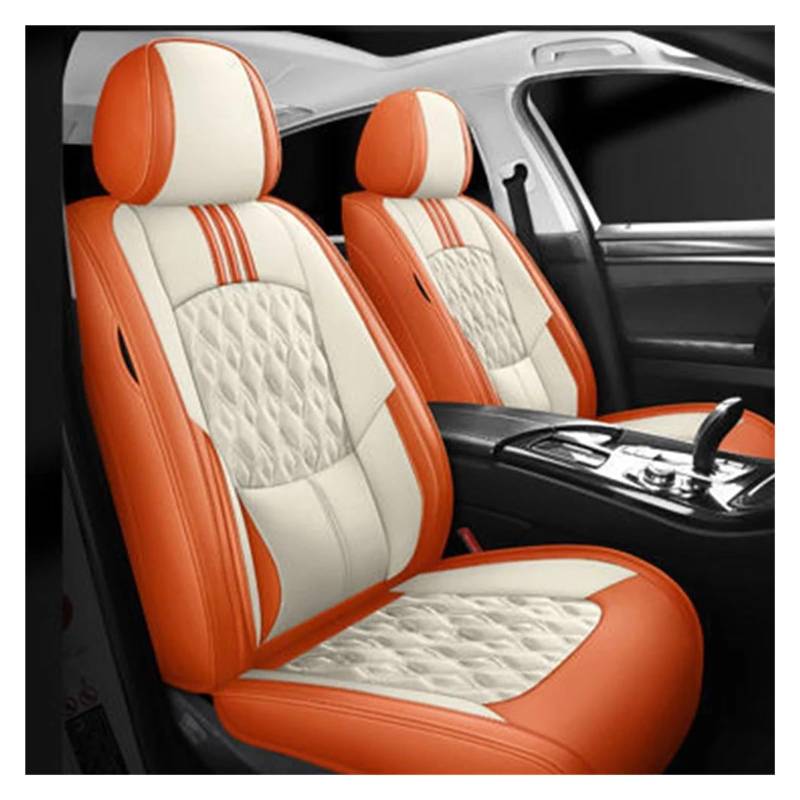 ETEKGVYVA Auto-Sitzbezüge Für Opel Für Zafira Für Tourer Für Astra J Für Insignia Für Meriva B Für Vectra C Für Mokka Angepasst Set Kissen Auto-Schonbezüge(Beige Orange 1set) von ETEKGVYVA