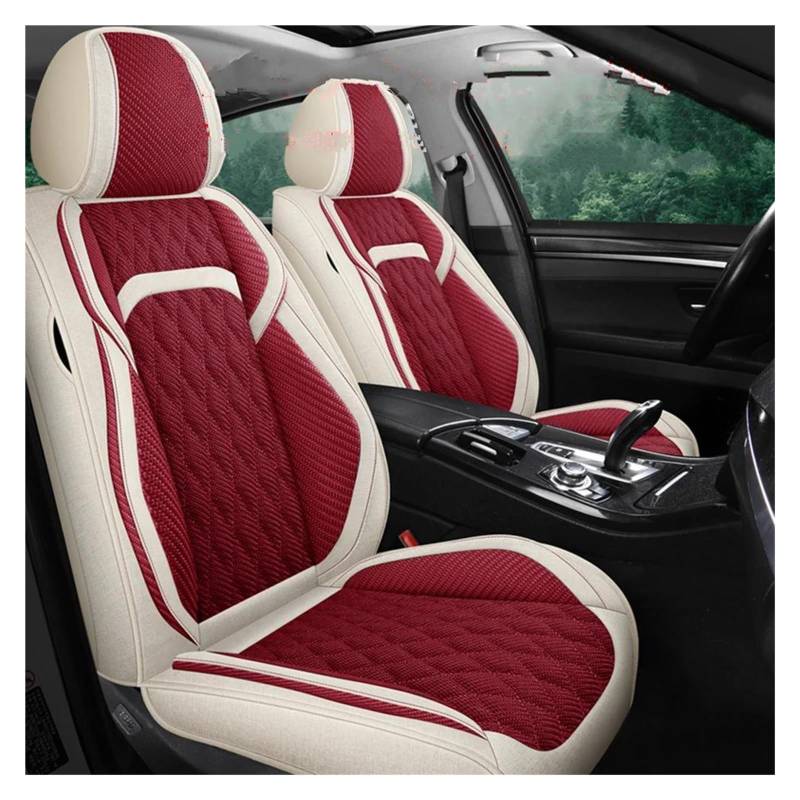 ETEKGVYVA Auto-Sitzbezüge Für Passat Für B8 Maßgeschneidertes Set Sitz Auto Innensitzbezug Zubehör Auto-Schonbezüge(Wine Red 1set) von ETEKGVYVA