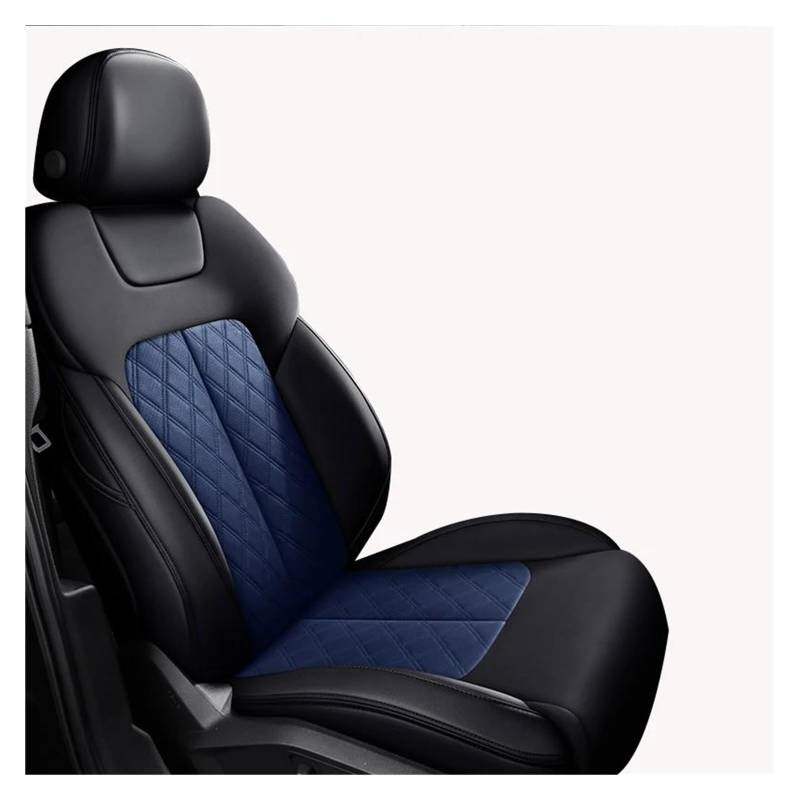 ETEKGVYVA Auto-Sitzbezüge Für Tesla Für Modell 3 Y Wasserdichter Ledersitzbezug Auto-Schonbezüge(5Pcs-Black Blue) von ETEKGVYVA