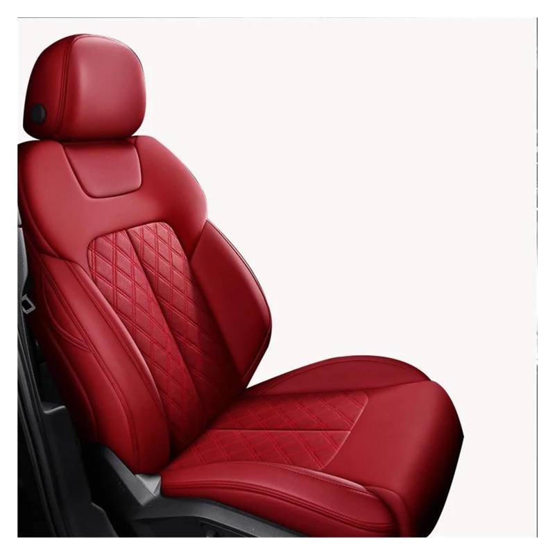 ETEKGVYVA Auto-Sitzbezüge Für Tesla Für Modell 3 Y Wasserdichter Ledersitzbezug Auto-Schonbezüge(5Pcs-Red) von ETEKGVYVA